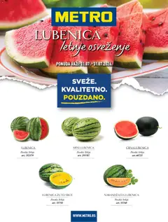 Metro katalog Lubenica - letnje osveženje - pregled Metro kataloga - važi od 11.07.2026