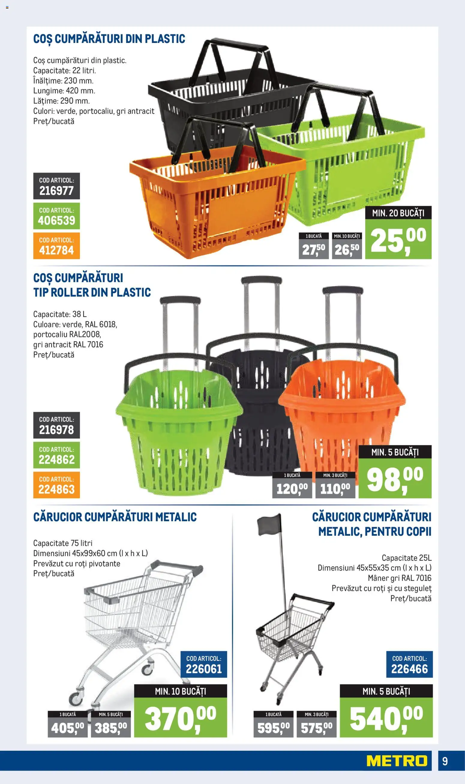 Noul catalog Metro – valabil de la 01.04.2026 | Pagină: 9 | Produse: Coș, Mâner