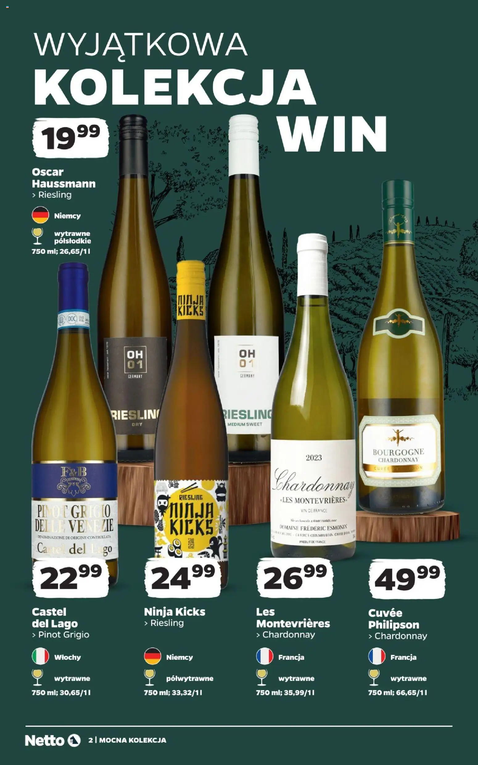 Netto gazetka - Wina od 25.10.2026 | Strona: 2 | Produkty: Riesling, Chardonnay, Pinot Grigio