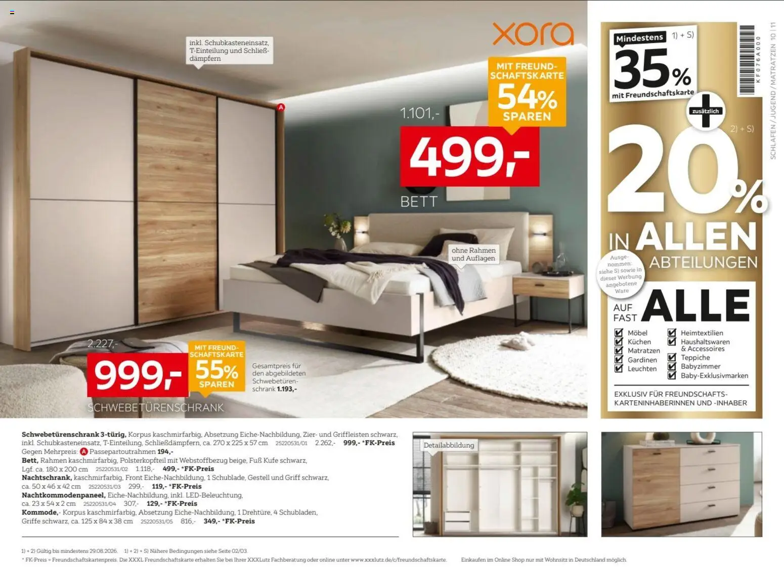 XXXLutz Nr. 1 beim Preis – gültig ab 15.08.2026 | Seite: 10 | Produkte: Bett, Schwebetürenschrank, Schrank, Kuchen