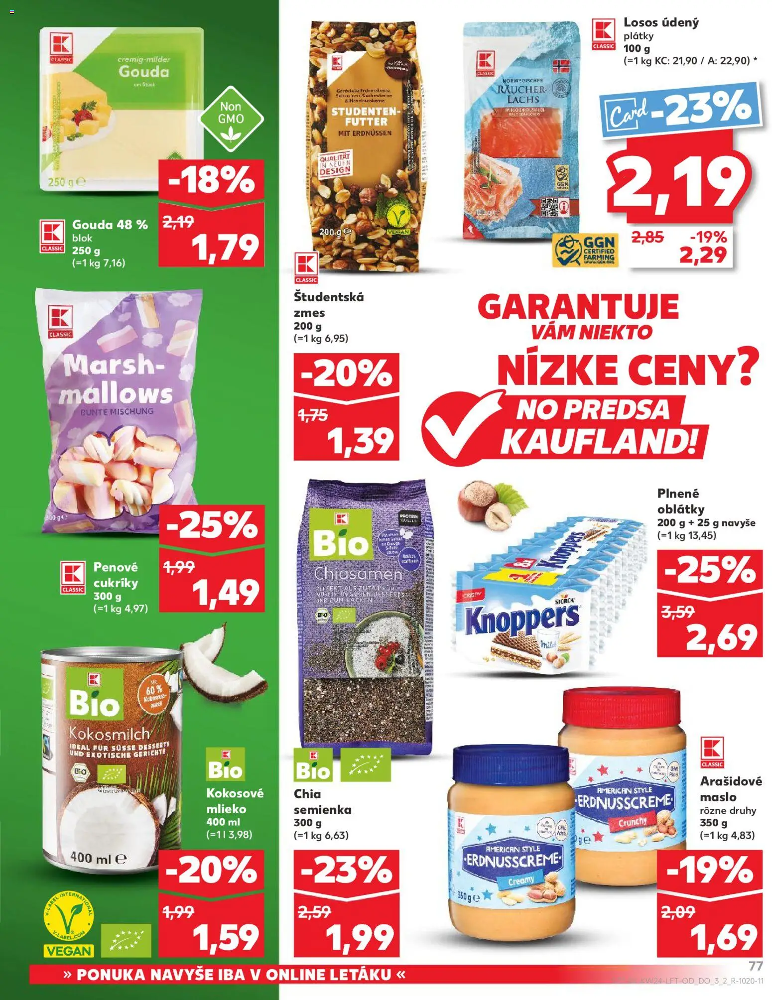 Nové Kaufland akcie – leták je platný od 11.06.2026 | Strana: 77 | Produkty: Maslo, Mlieko, Gouda, Losos