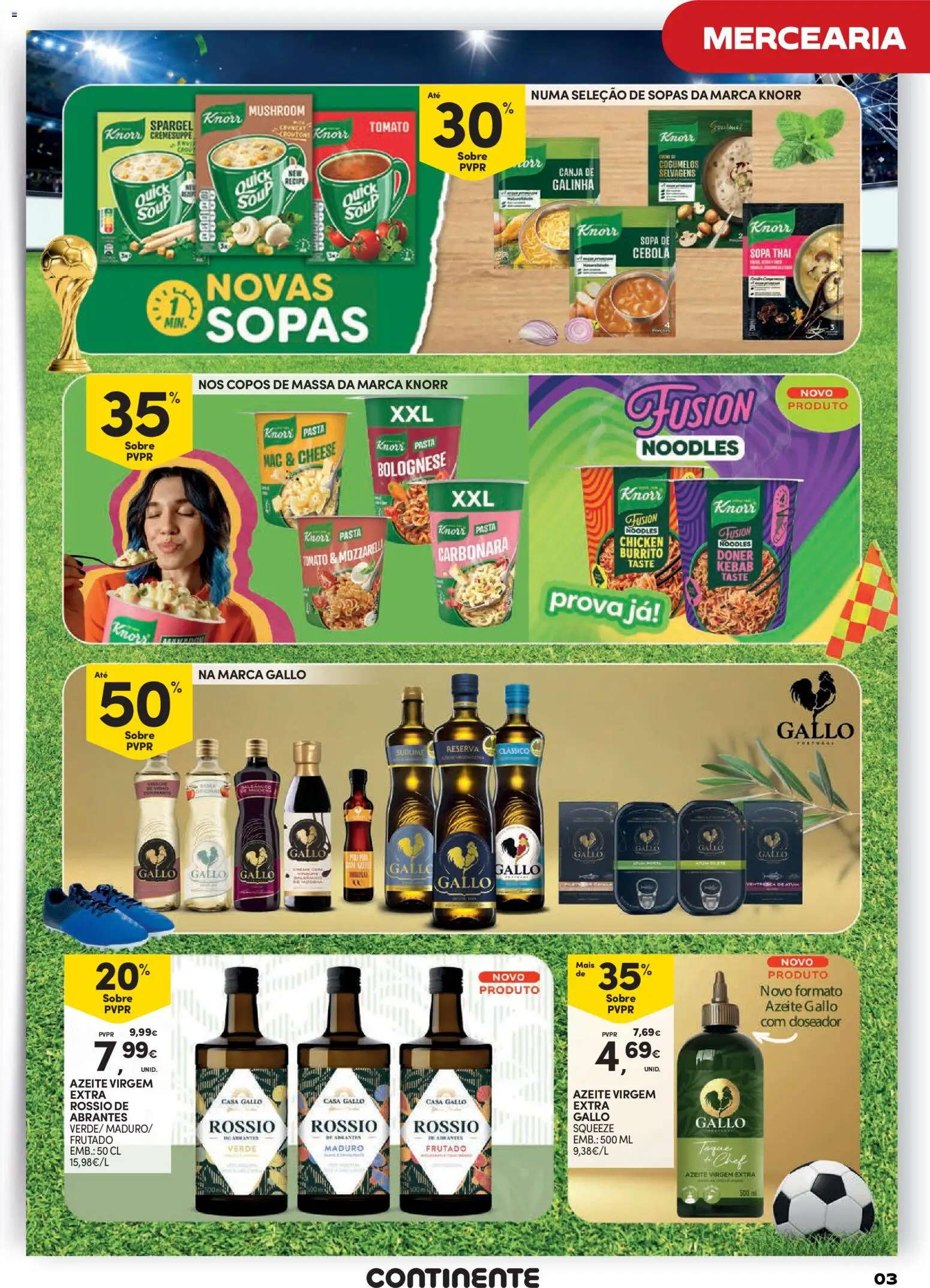 Continente Grandes Marcas │ válido de 14/07/2026 | Página: 3 | Produtos: Atum, Azeite, Espumante, Knorr