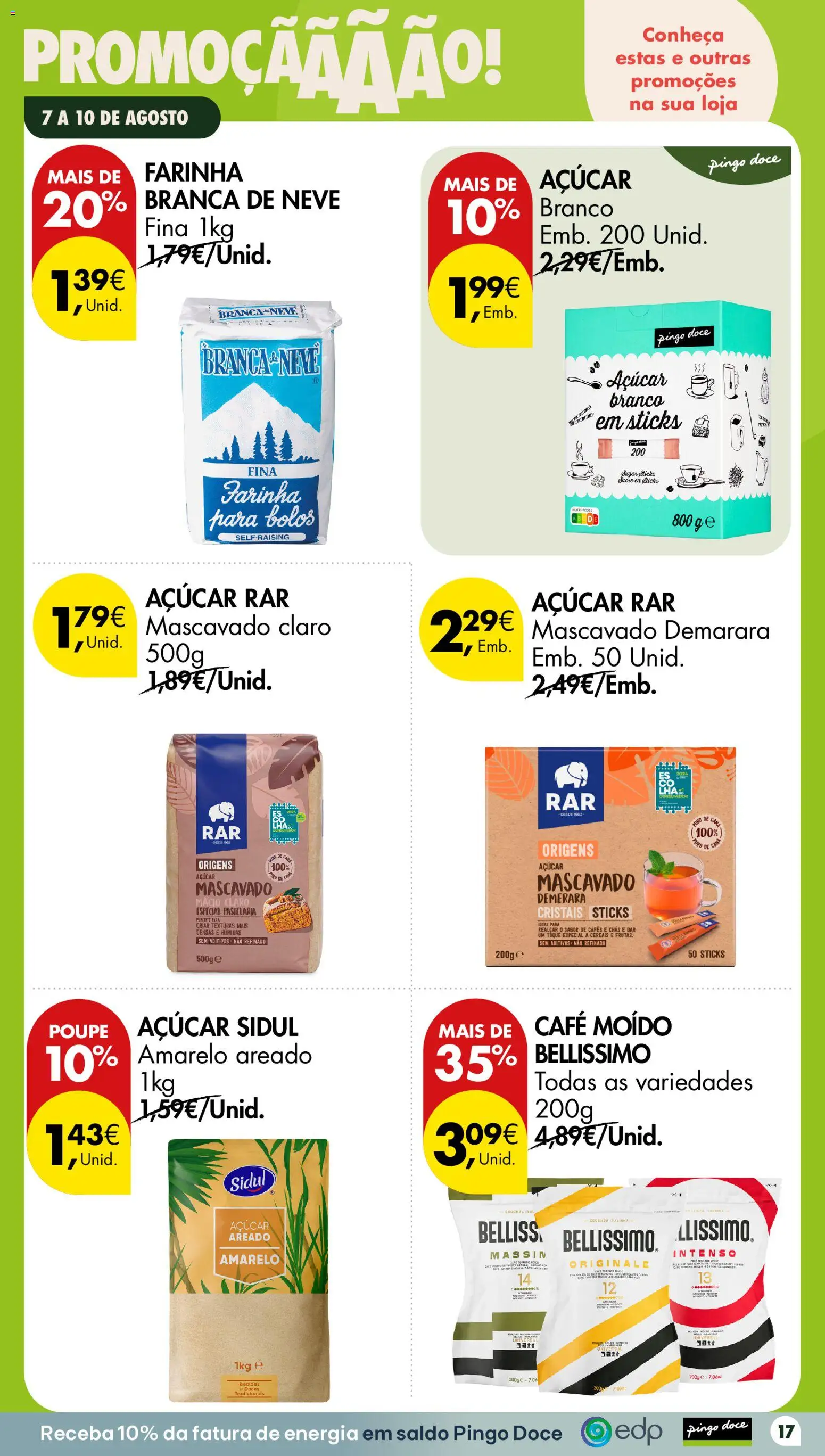 Pingo Doce Poupe este Fim de Semana │ válido de 07/08/2026 | Página: 17 | Produtos: Bebidas, Doces, Cereais, Farinha