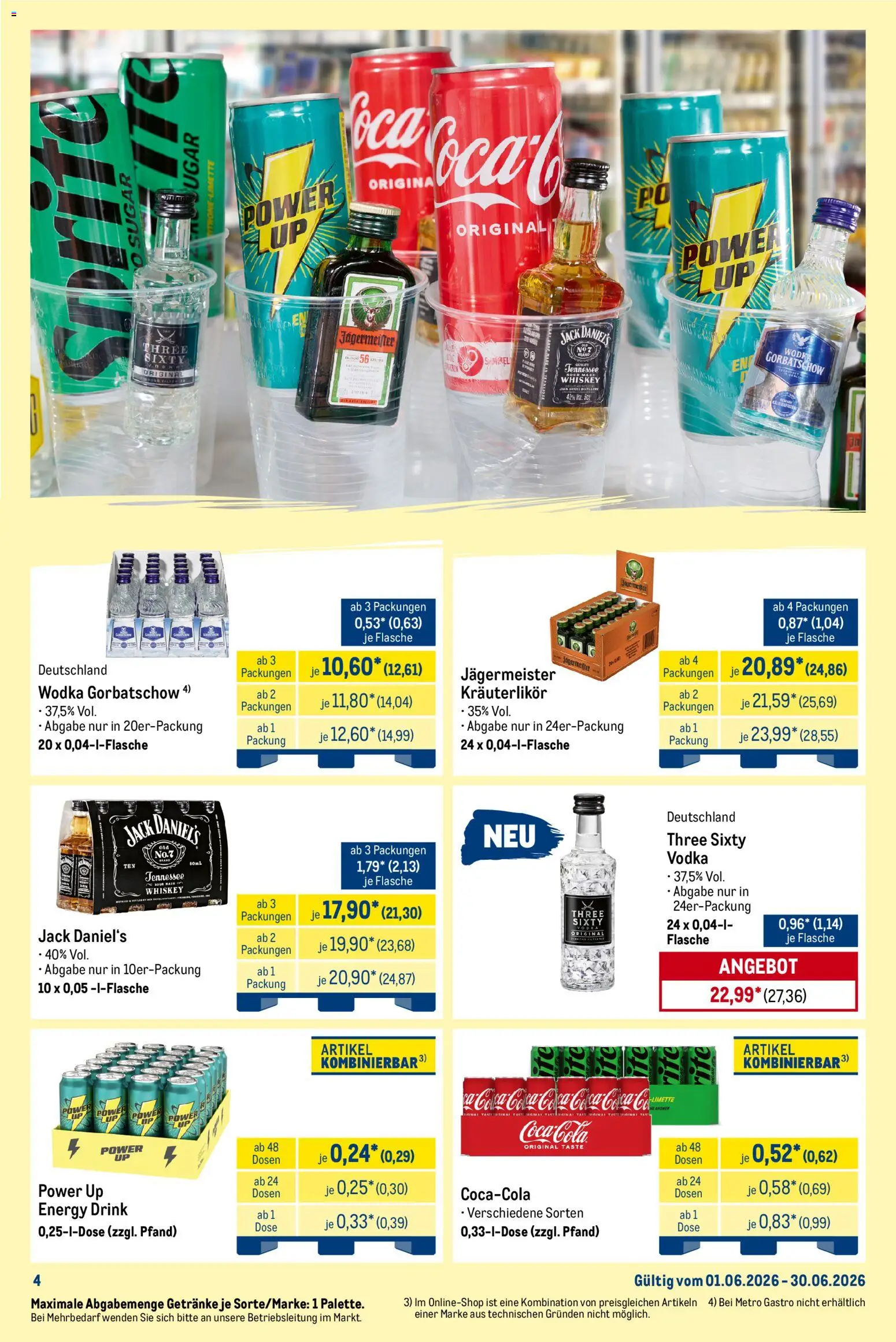 Metro Monats-Mix – gültig ab 01.06.2026 | Seite: 4 | Produkte: Jack Daniel's, Wodka gorbatschow, Vodka, Wodka