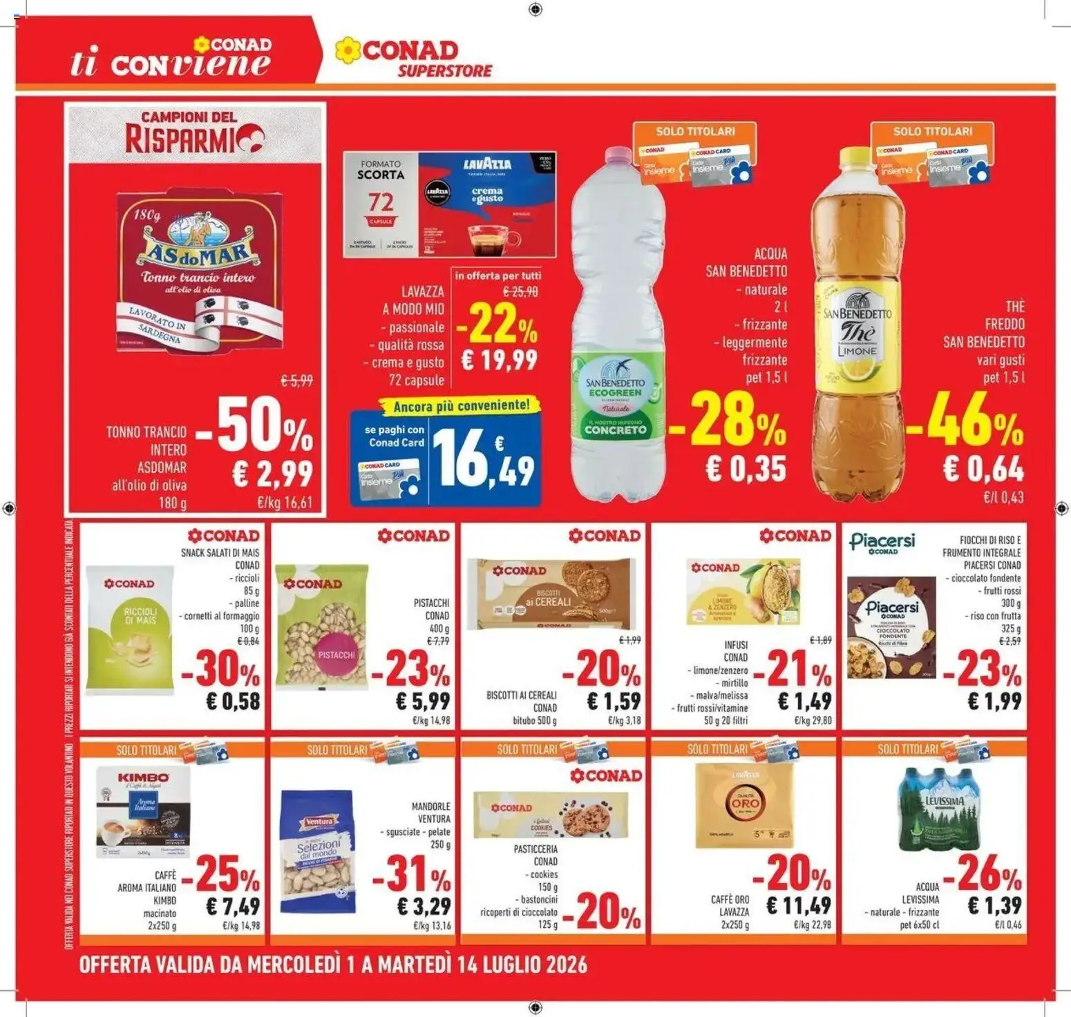 Volantino Conad del 30/06/2026 | Pagina: 26 | Prodotti: Crema, Caffè, Limone, Mais