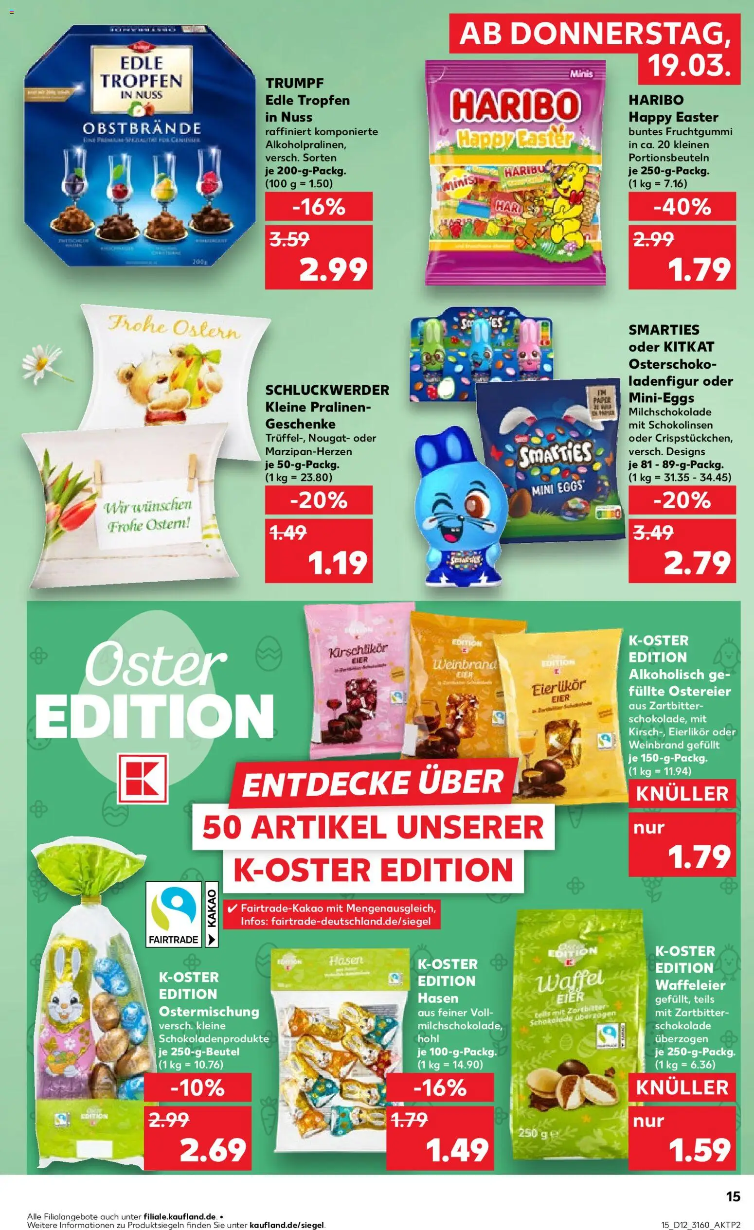 Kaufland Prospekt 	 – gültig ab 19.03.2026 | Seite: 15 | Produkte: Haribo, Eier, Schokolade, Smarties