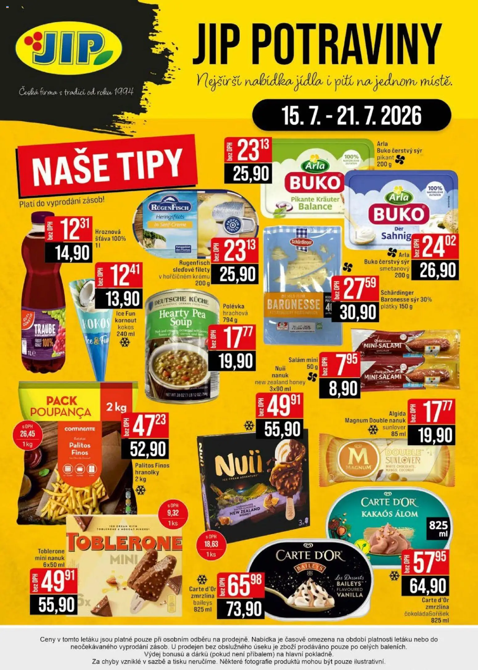 Jip leták - Cash & Carry od 15.07.2026 | Strana: 20 | Produkty: Salám, Zmrzlina, Magnum, Potraviny