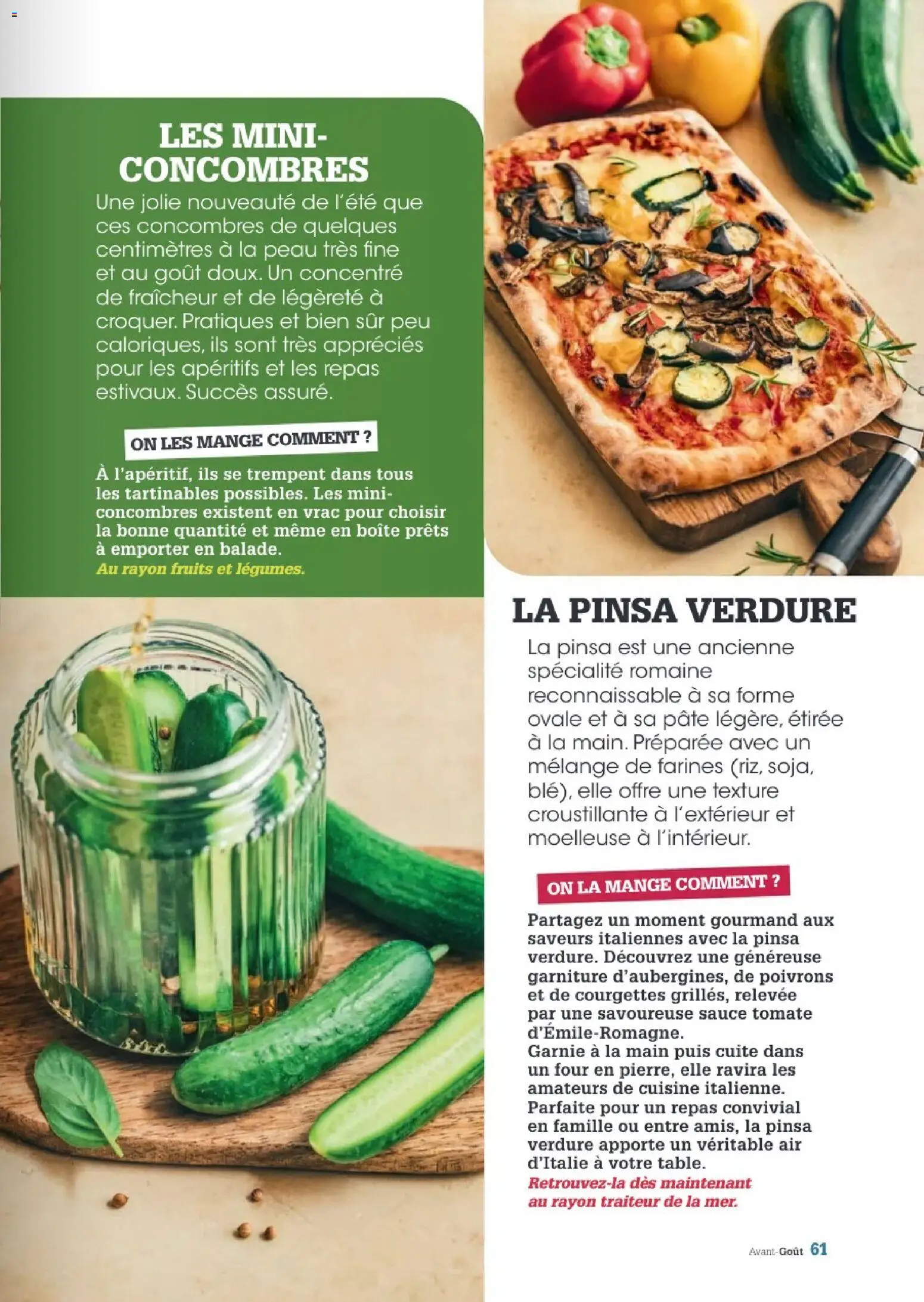 {H1} | Page: 61 | Produits: Pinsa, Fruits, Pâte, Concombres