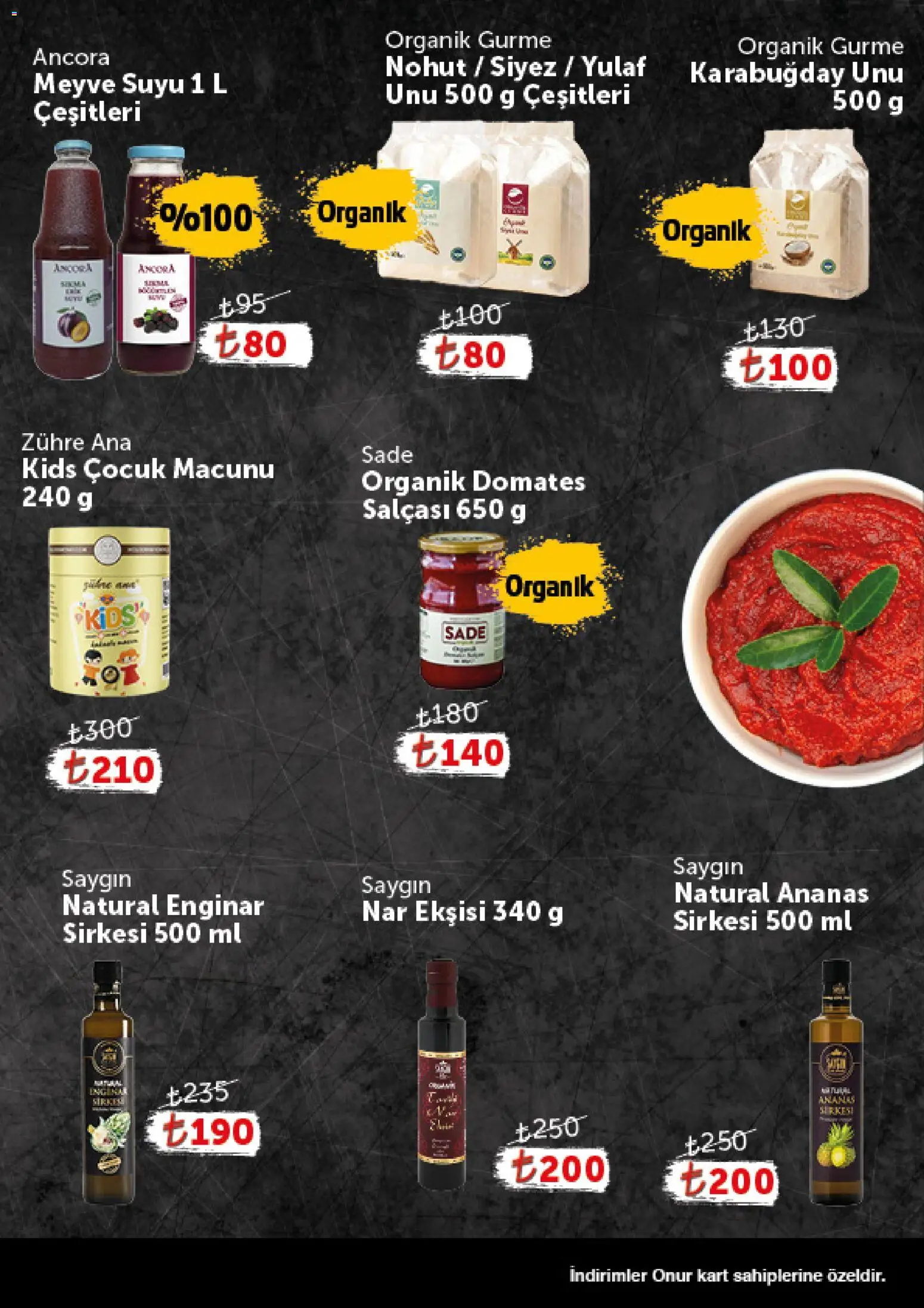 Onur Market - Katalog Gurme - 14 Temmuz 2026 tarihinden itibaren geçerlidir | Sayfa: 9 | Ürünler: Enginar, Domates, Meyve, Nar