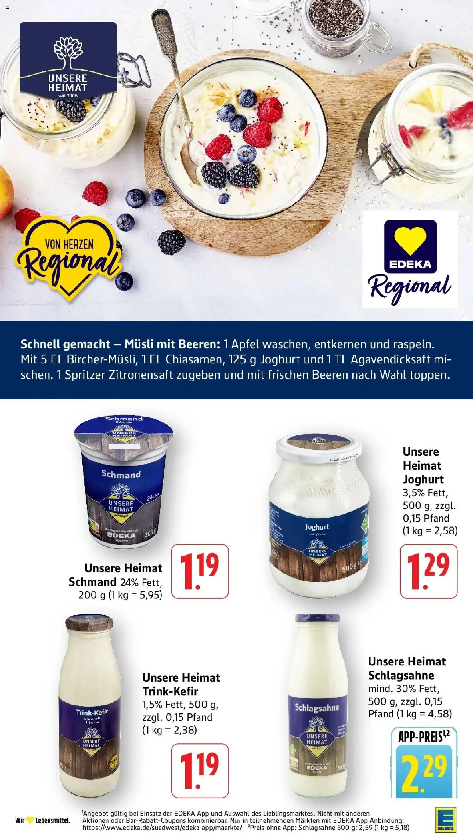 Edeka prospekt Bitburg – gültig ab 01.06.2026 | Seite: 22 | Produkte: Kefir, Schlagsahne, Joghurt, Äpfel