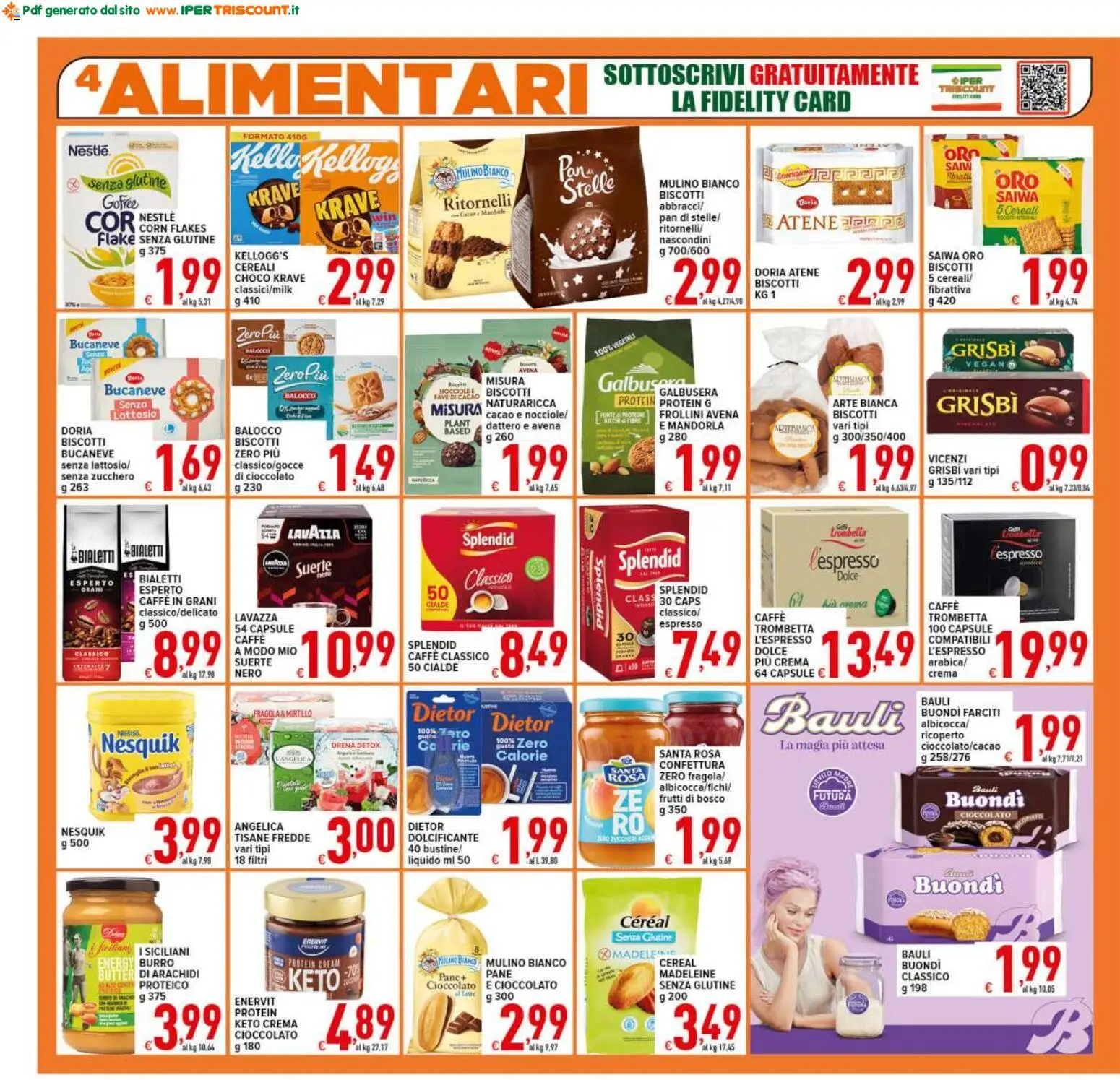 Volantino Ipertriscount del 08.05.2026 | Pagina: 4 | Prodotti: Dolcificante, Cioccolato, Arachidi, Caffè in grani