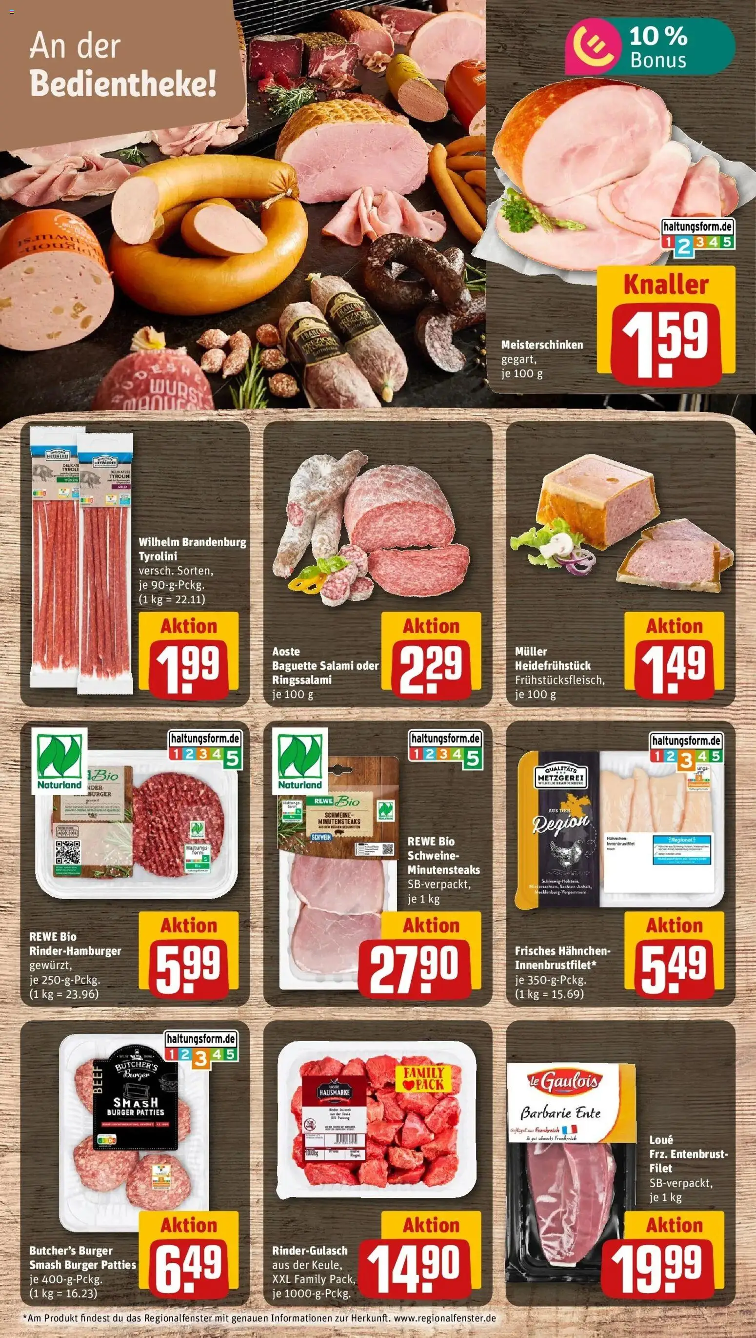 REWE Prospekt ab 12.10.2026 zum Blättern » Angebote | Seite: 7 | Produkte: Hahnchen, Burger, Wurst, Ente