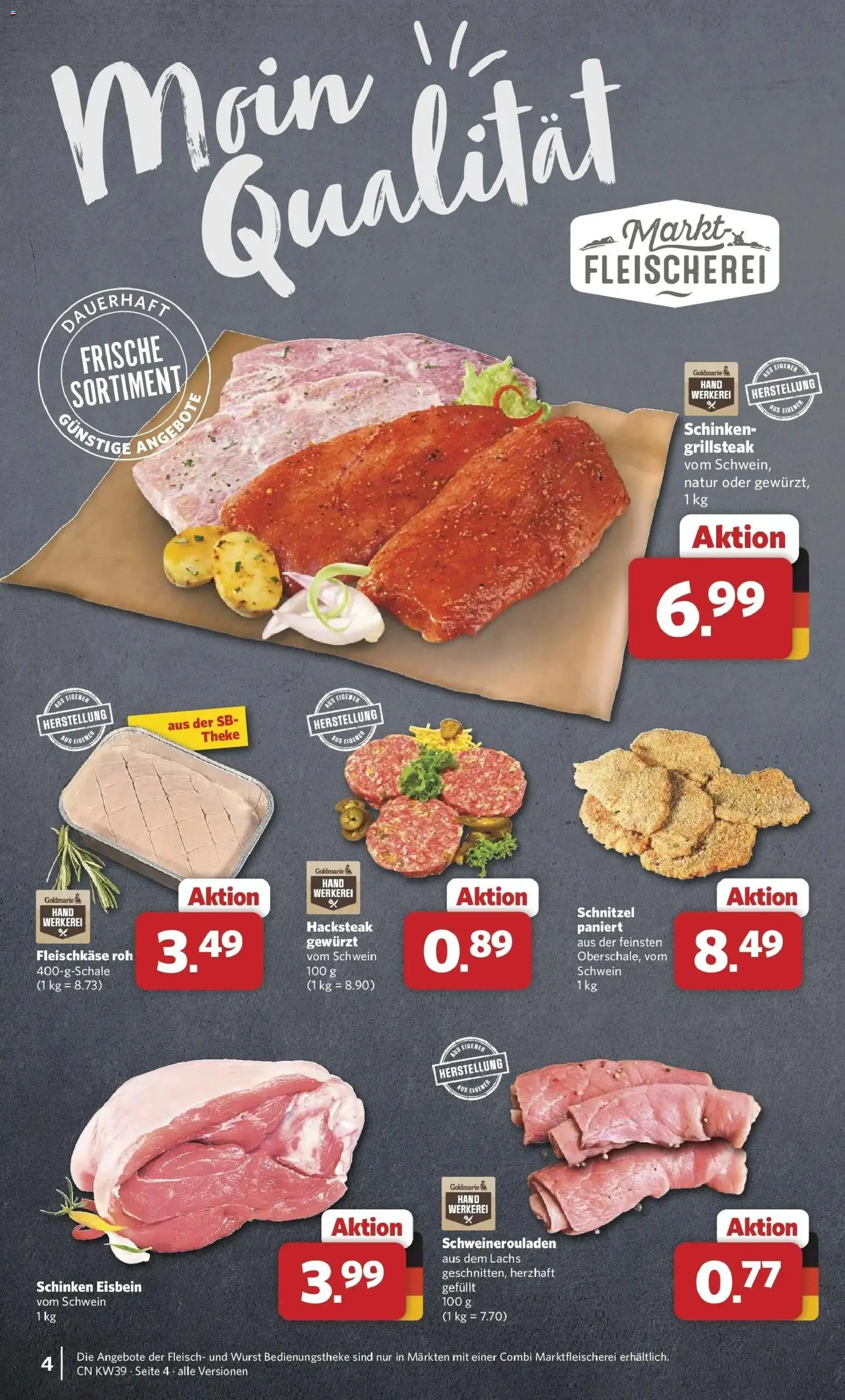 Combi Prospekt Dülmen – gültig ab 21.09.2026 | Seite: 4 | Produkte: Theke, Wurst, Schinken, Fleisch