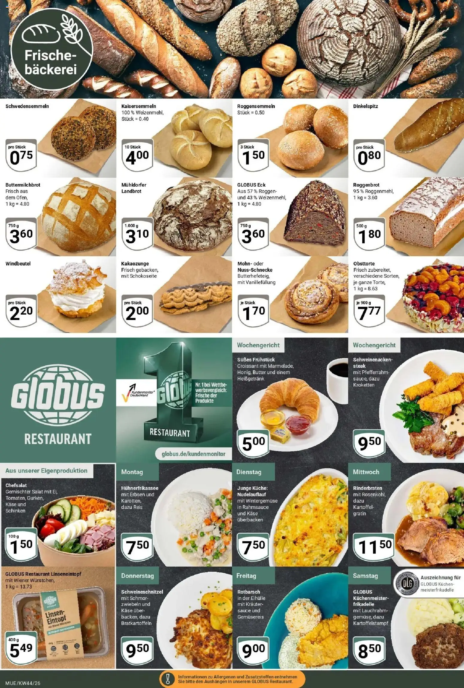 Globus Prospekt Mühldorf (ab 26.10.2026) » Angebote online | Seite: 5 | Produkte: Käse, Croissant, Schinken, Salat