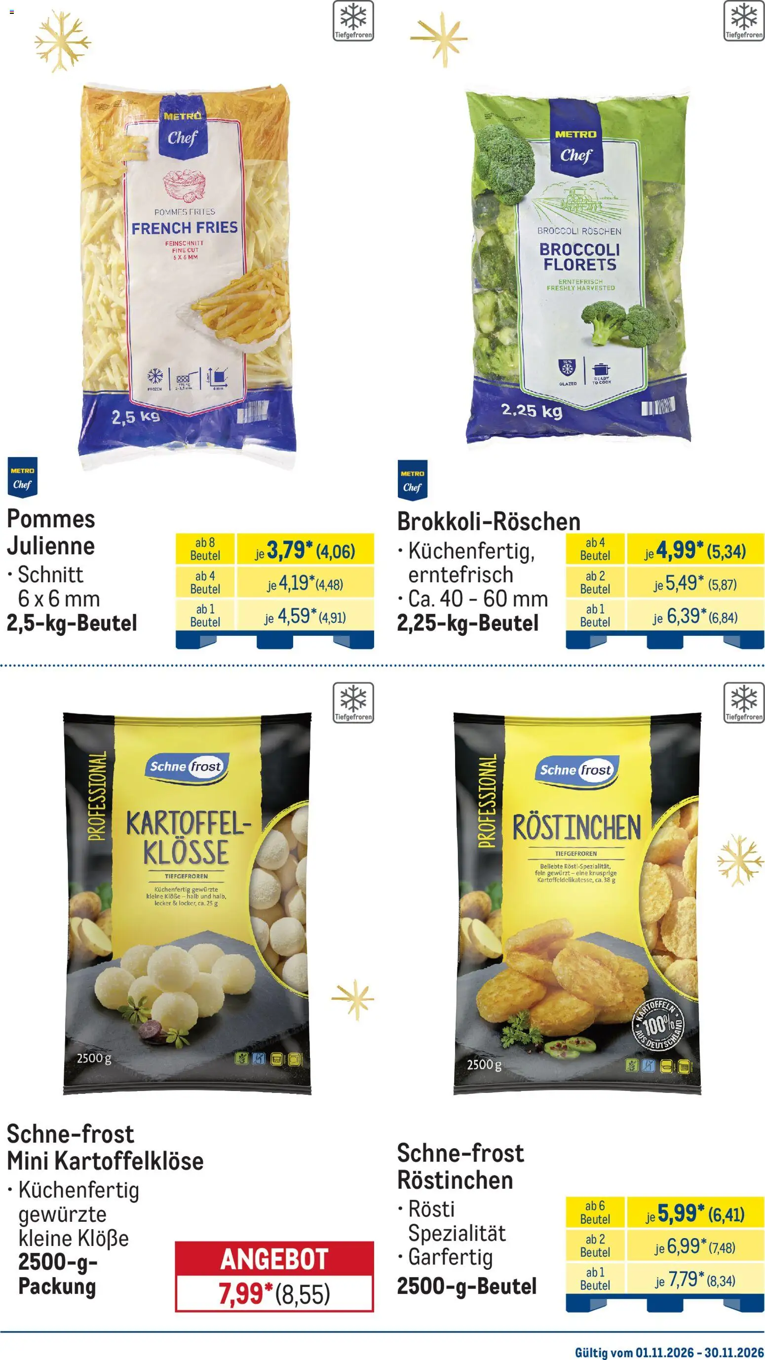 Metro Monats-Menü – gültig ab 01.11.2026 | Seite: 4 | Produkte: Pommes, Pommes frites