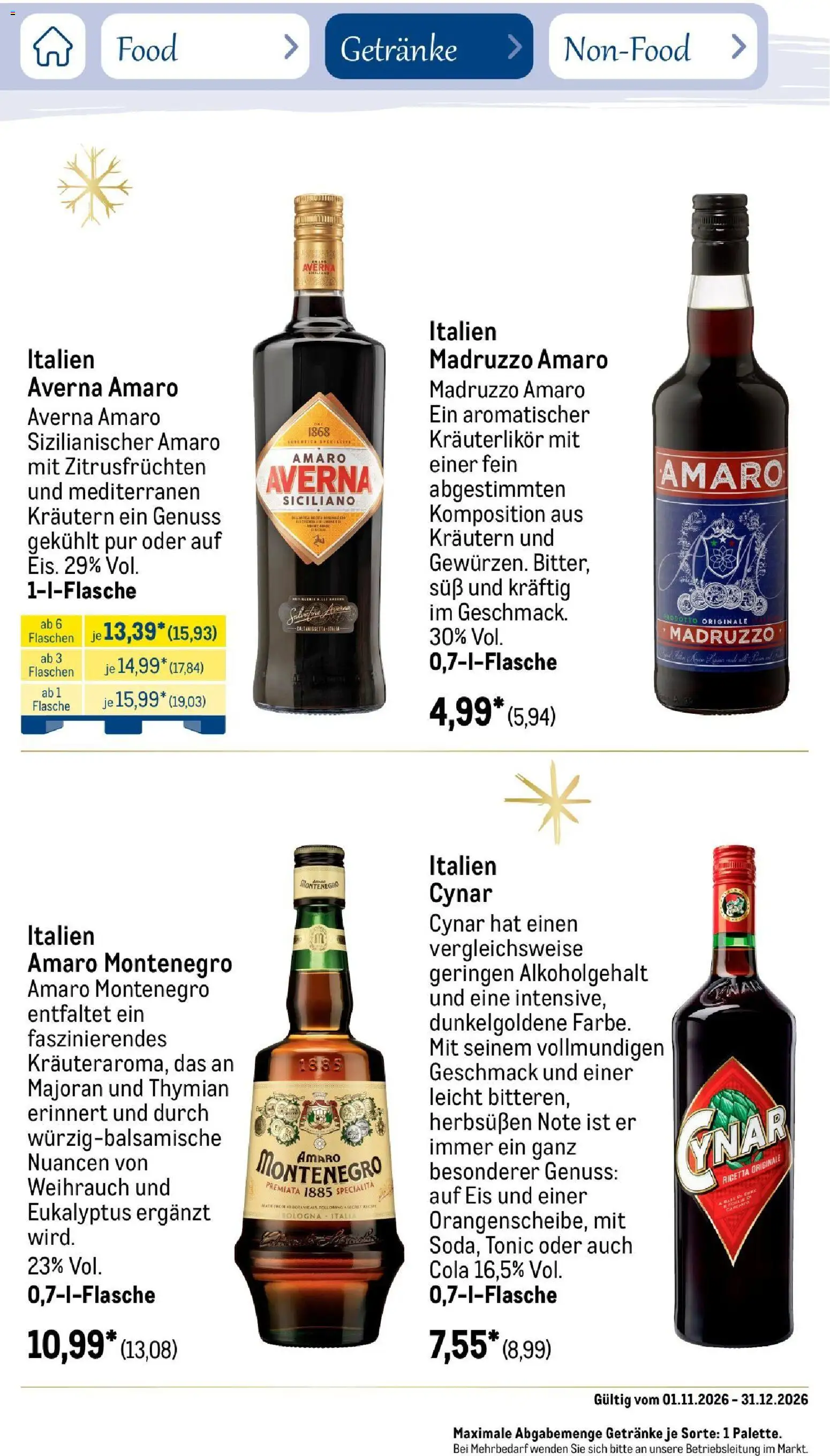 Metro Saisonkatalog Festtage voller Genuss – gültig ab 01.11.2026 | Seite: 85 | Produkte: Cola, Eis
