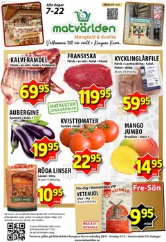 Matvärlden erbjudanden - Förhandsvisning av reklamblad från butik Matvärlden aktuell från 28/09/2026