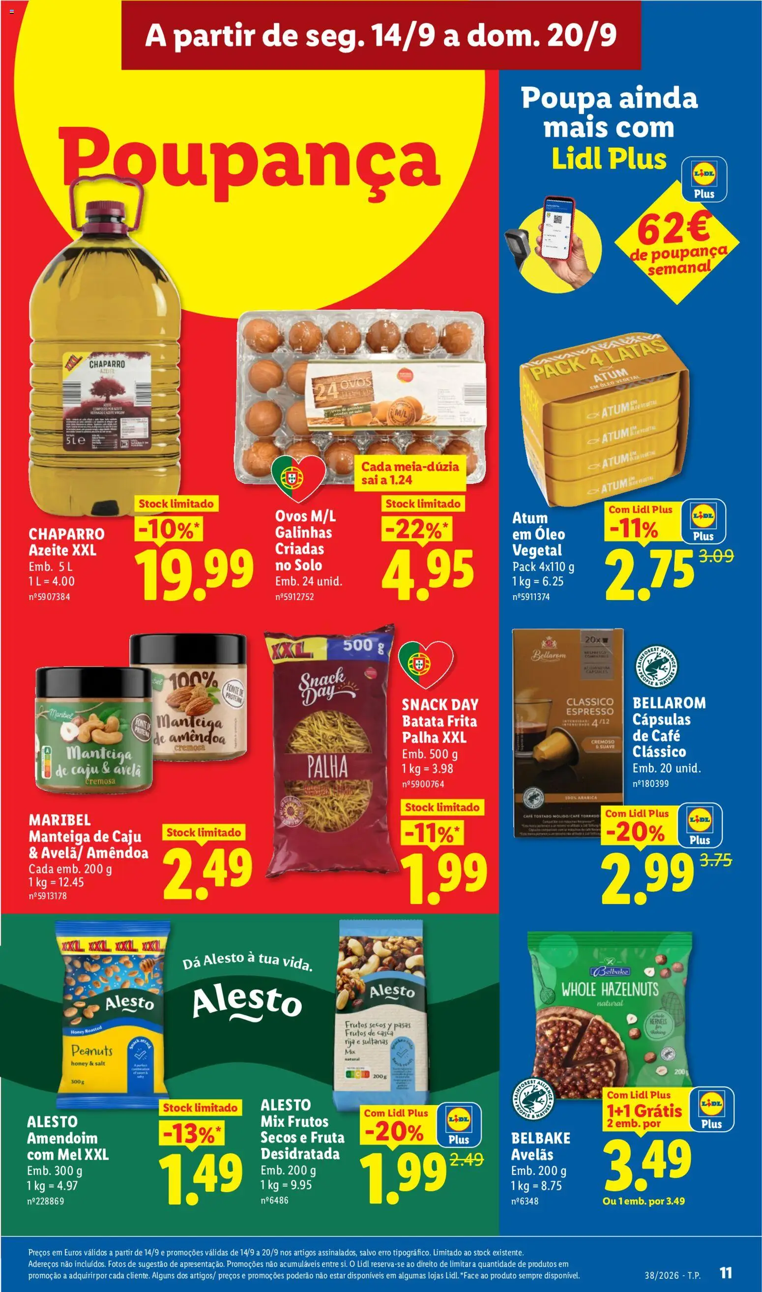 Lidl folheto │ válido de 14/09/2026 | Página: 11 | Produtos: Atum, Óleo vegetal, Batata frita, Óleo