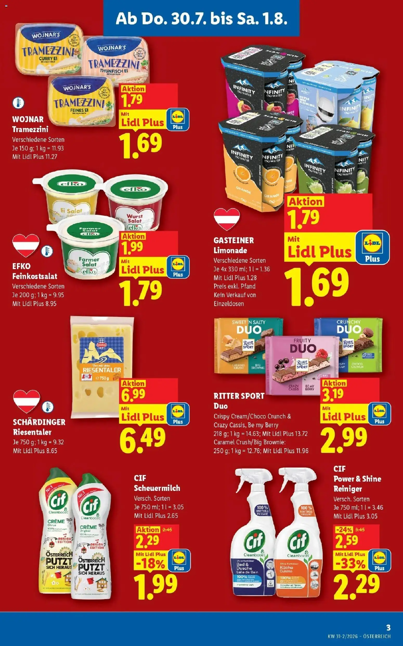 Lidl Flugblatt - Jenbach, Eferding, Dornbirn gültig ab 30.07.2026 | Seite: 3 | Produkte: Salat, Wurst, Bad, Dusche