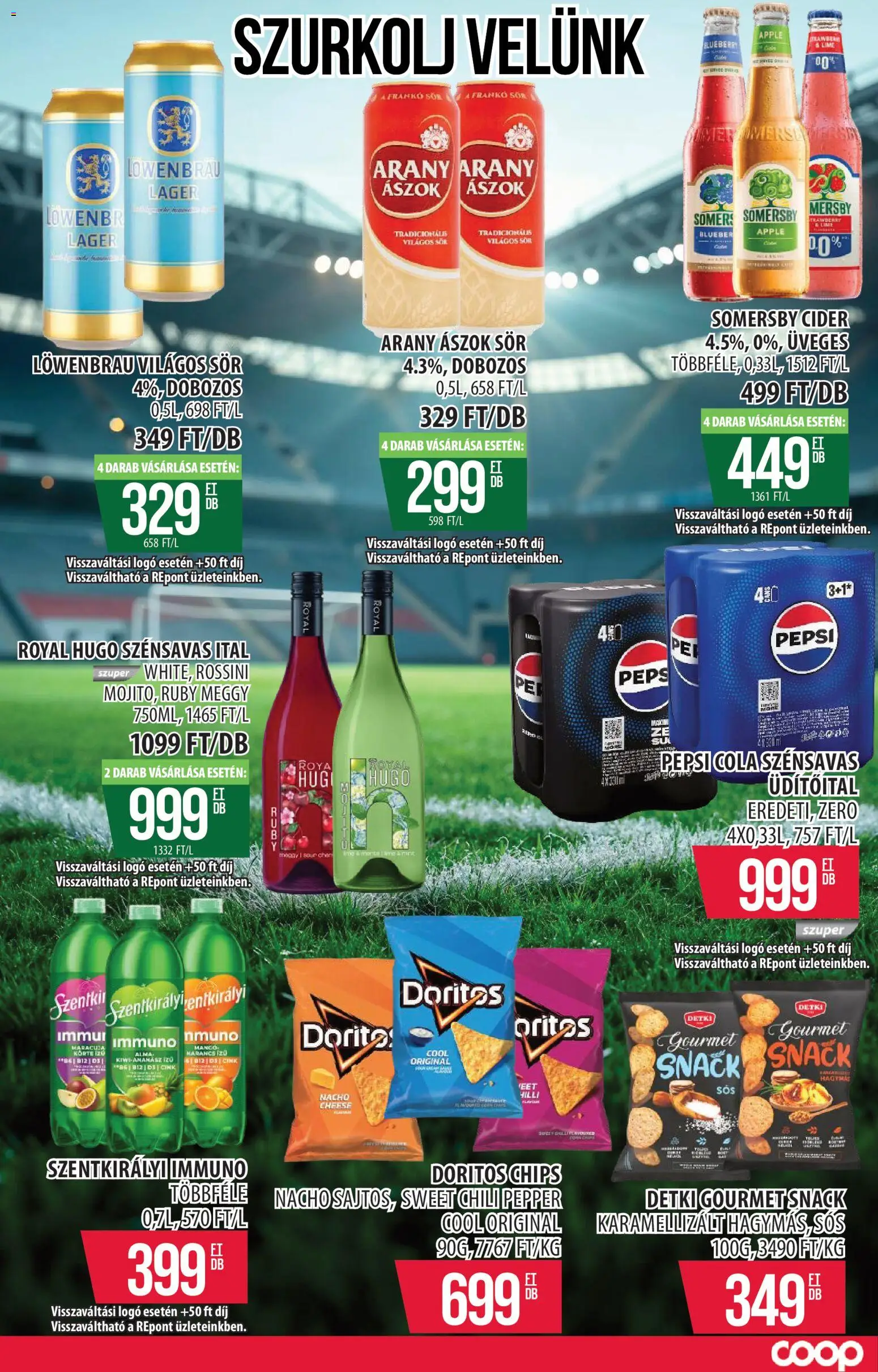 COOP Szolnok akciós ujság - amely érvényes a következő dátumtól: 11.06.2026 | Oldal: 13 | Termékek: Cider, Sör, Narancs, Paprika babura