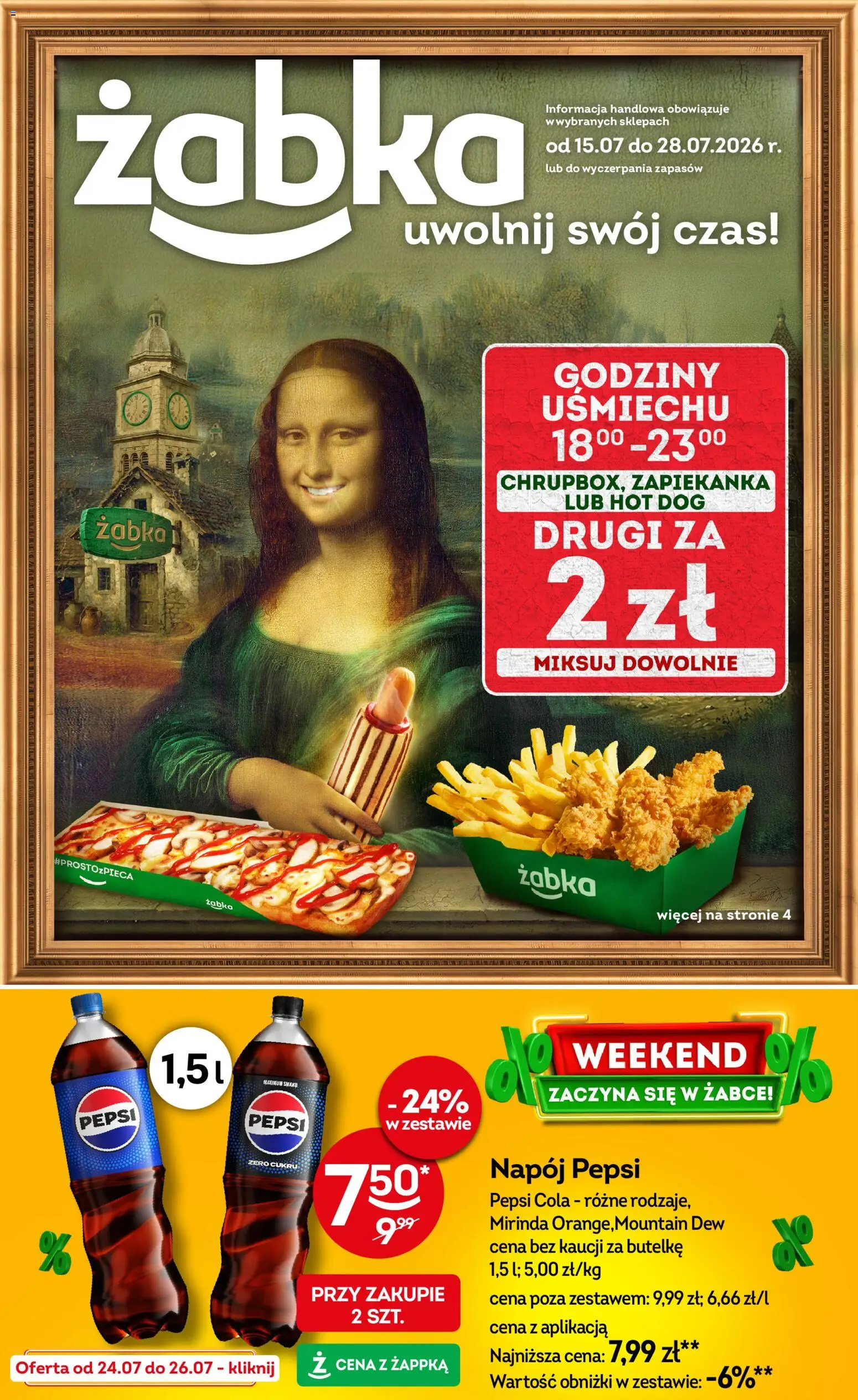 Żabka gazetka od 15.07.2026 | Strona: 1 | Produkty: Wafelek, Big Milk, Lody Big Milk, Lody