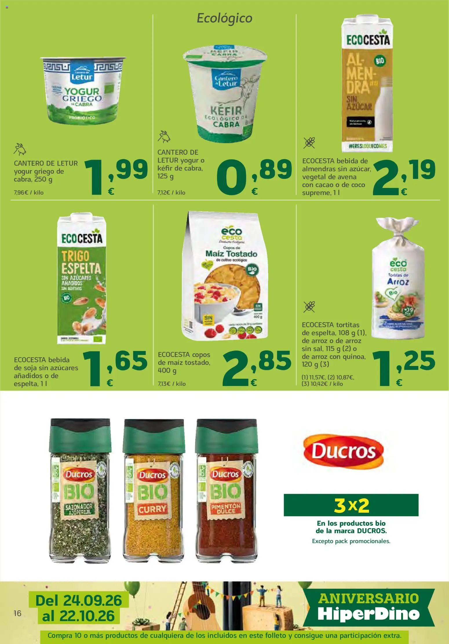 HiperDino folleto │ válido desde el 24/09/2026 | Página: 16 | Productos: Yogur griego, Copos, Sazonador, Cacao