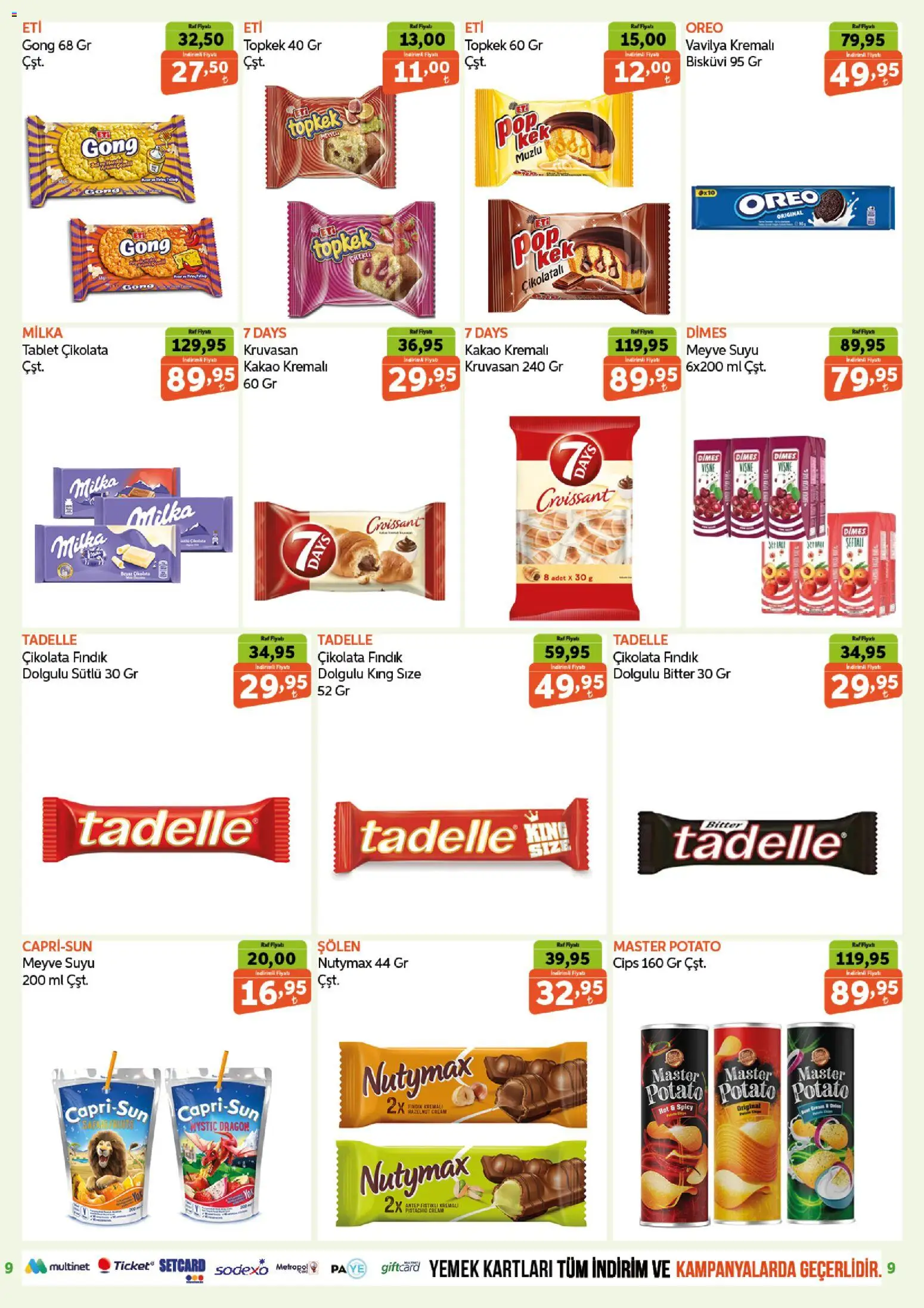 Biçen Market Katalog - 08 Eylül 2026 tarihinden itibaren geçerlidir | Sayfa: 9 | Ürünler: Çikolata, Meyve suyu, Cips, Meyve