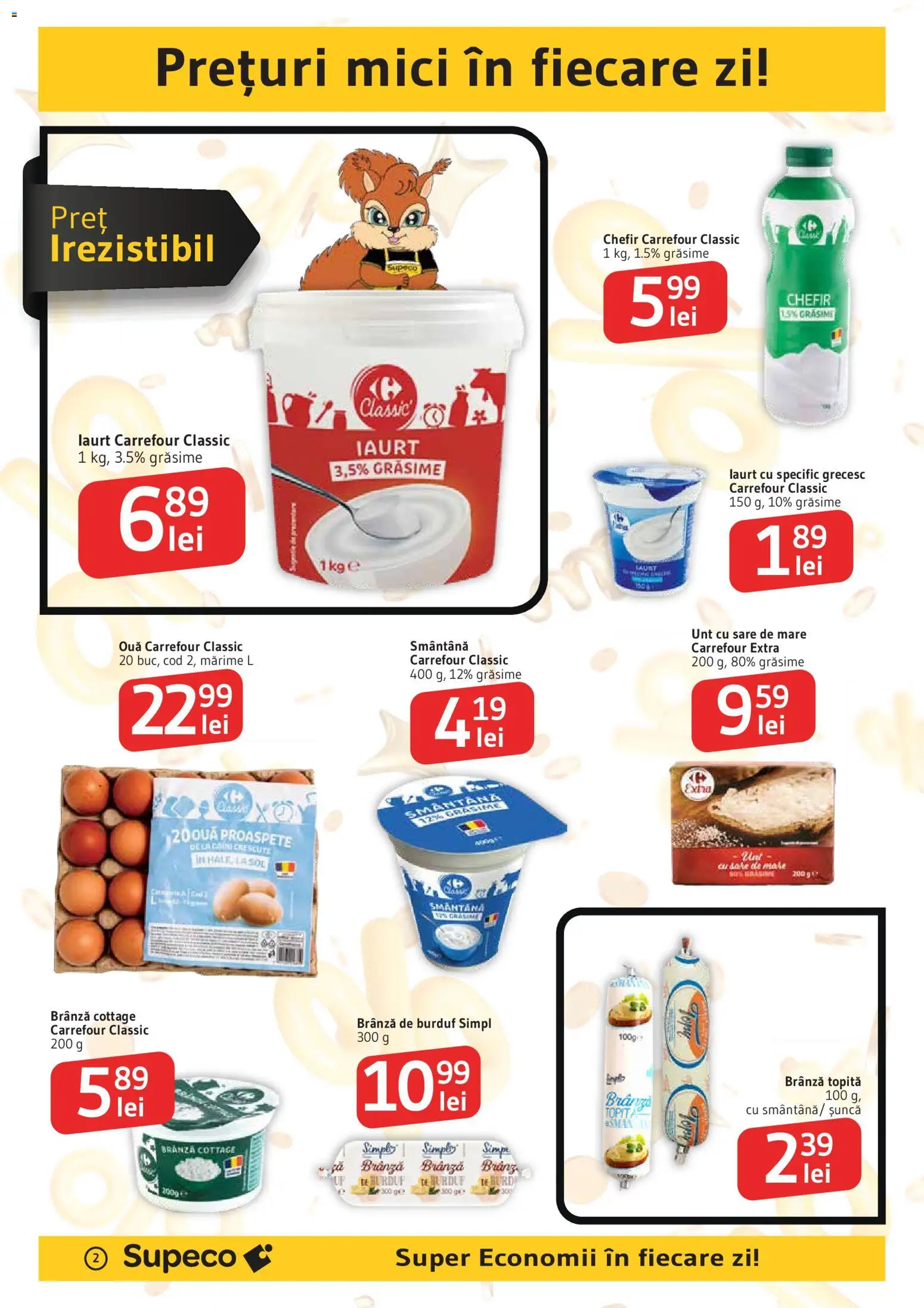 Noul catalog Supeco – valabil de la 27.08.2026 | Pagină: 2 | Produse: Iaurt, Șuncă, Smântână, Sare