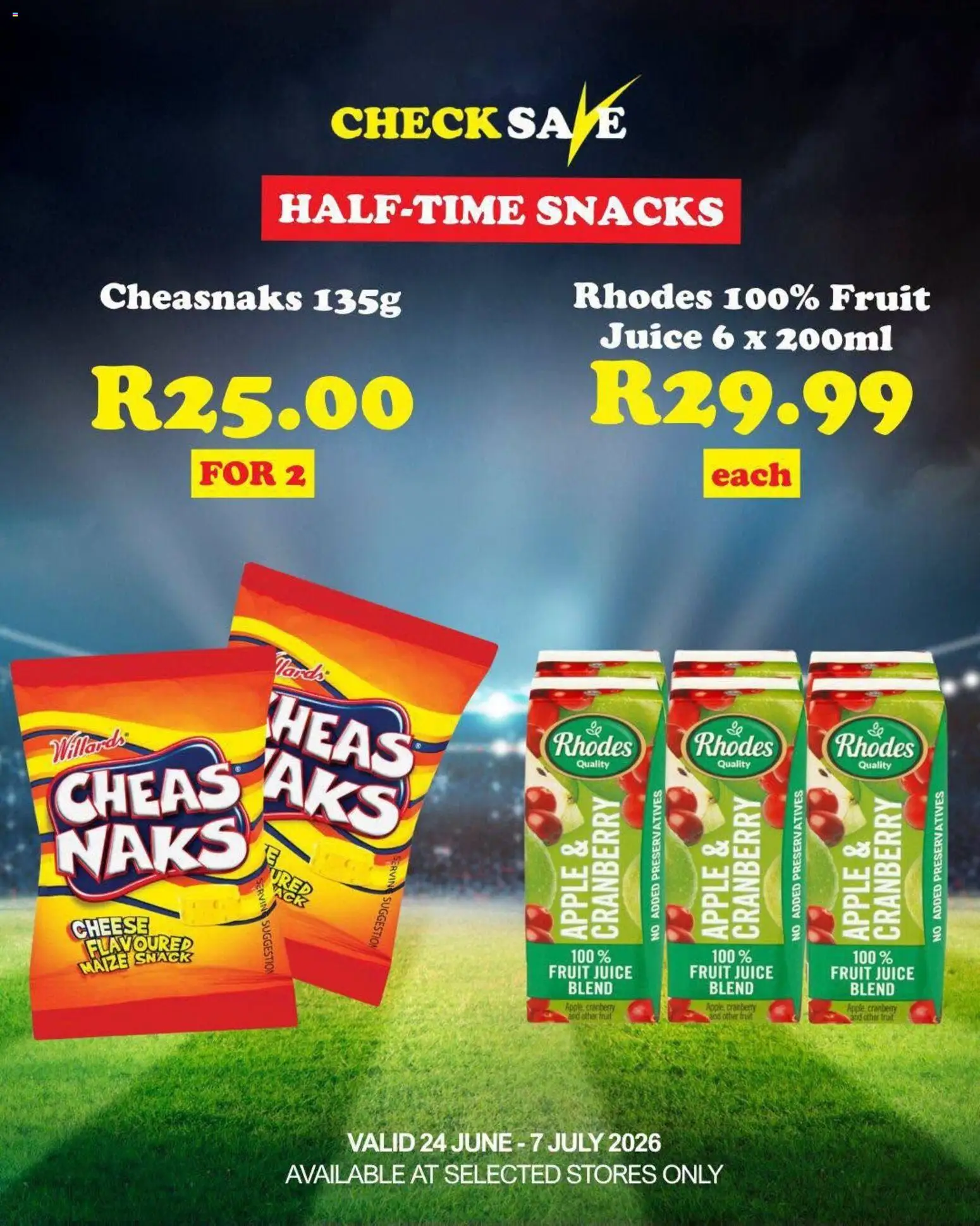 New Check Save catalogue – valid from 24/06/2026 | Page: 9 | Products: Cheese, Juice, Snacks, Fruit