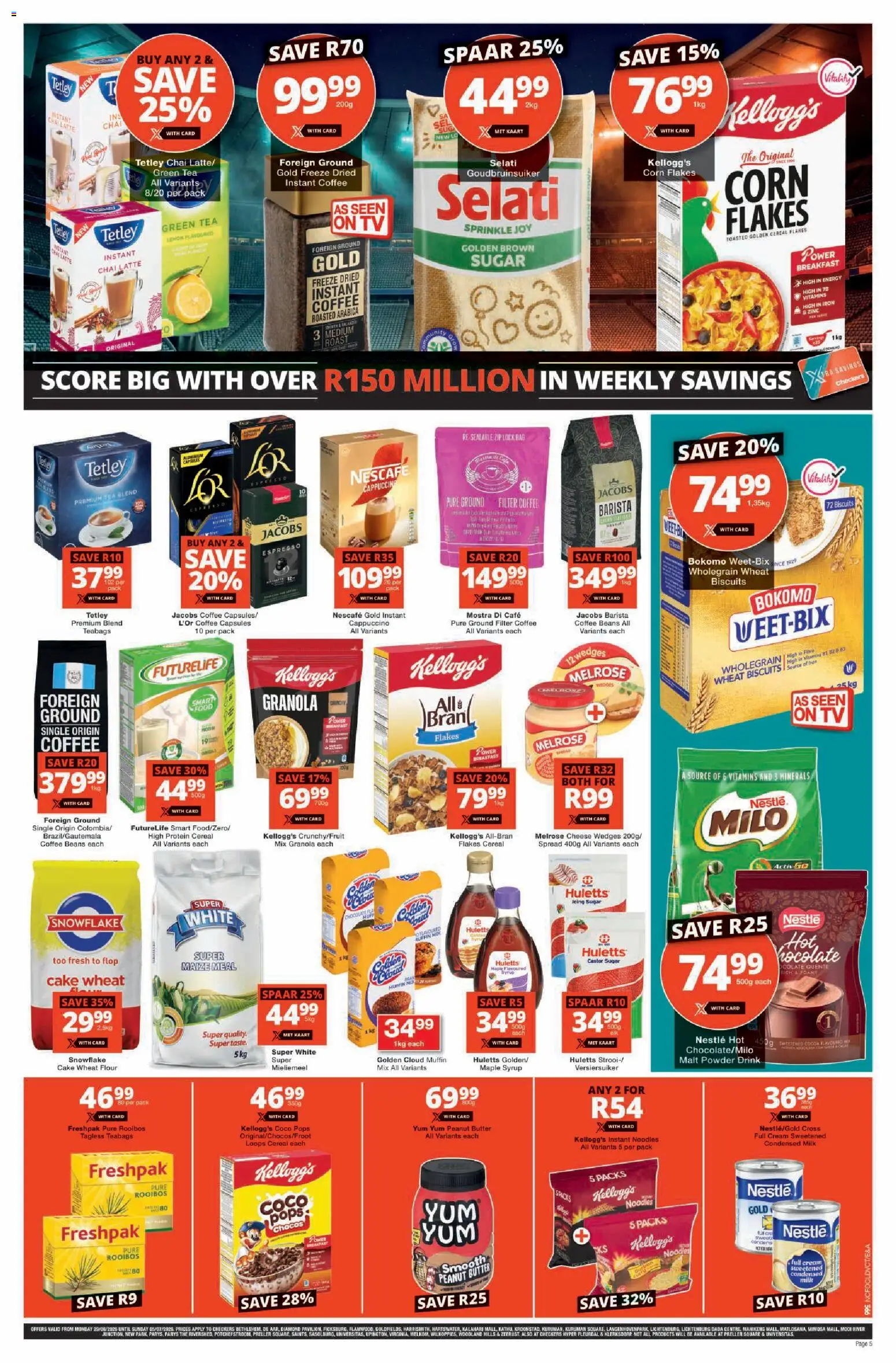New Checkers catalogue – valid from 29/06/2026 | Page: 5 | Products: Cake, Flour, Iron, Milk