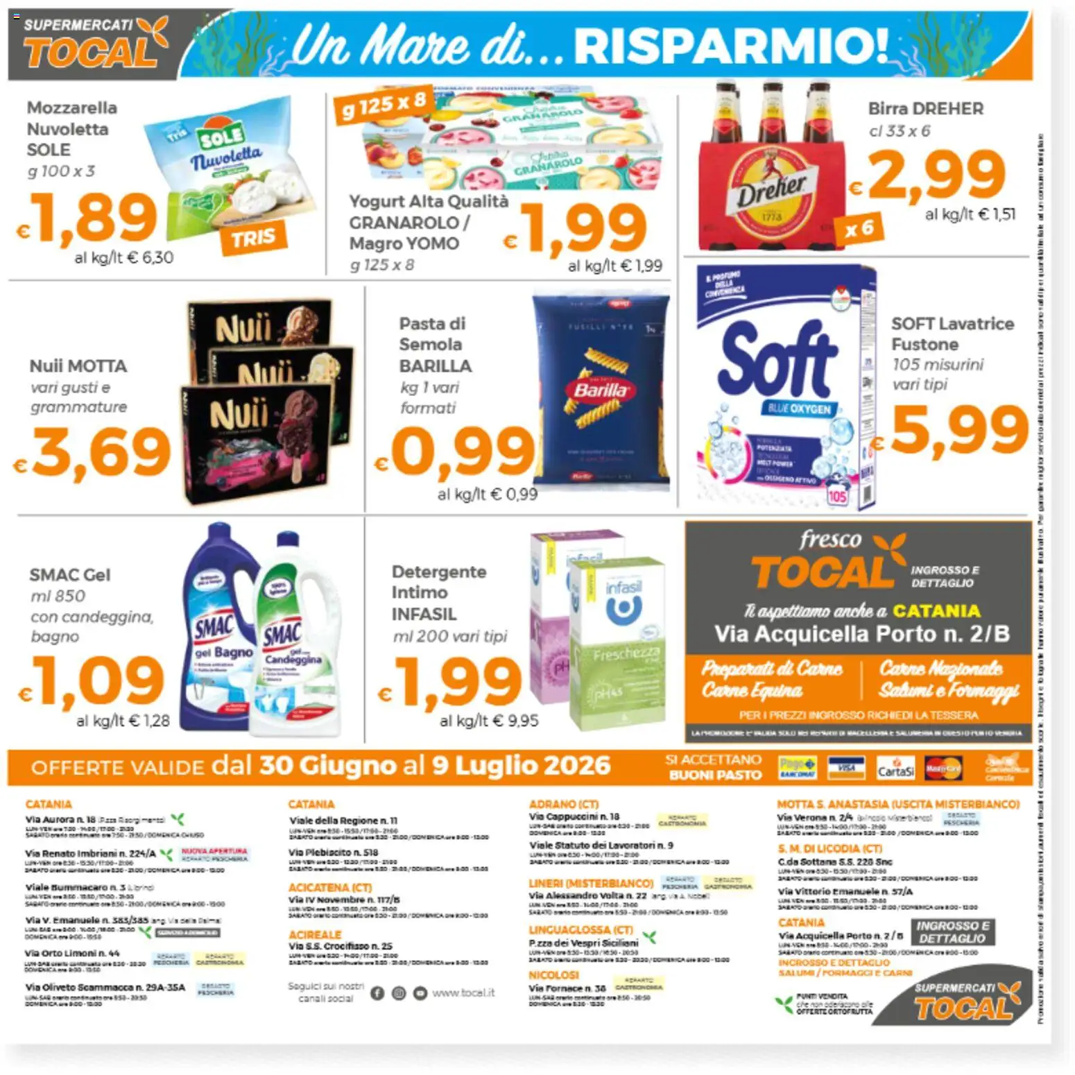 Volantino Tocal del 30/06/2026 | Pagina: 7 | Prodotti: Yogurt, Detergente, Intimo, Mozzarella