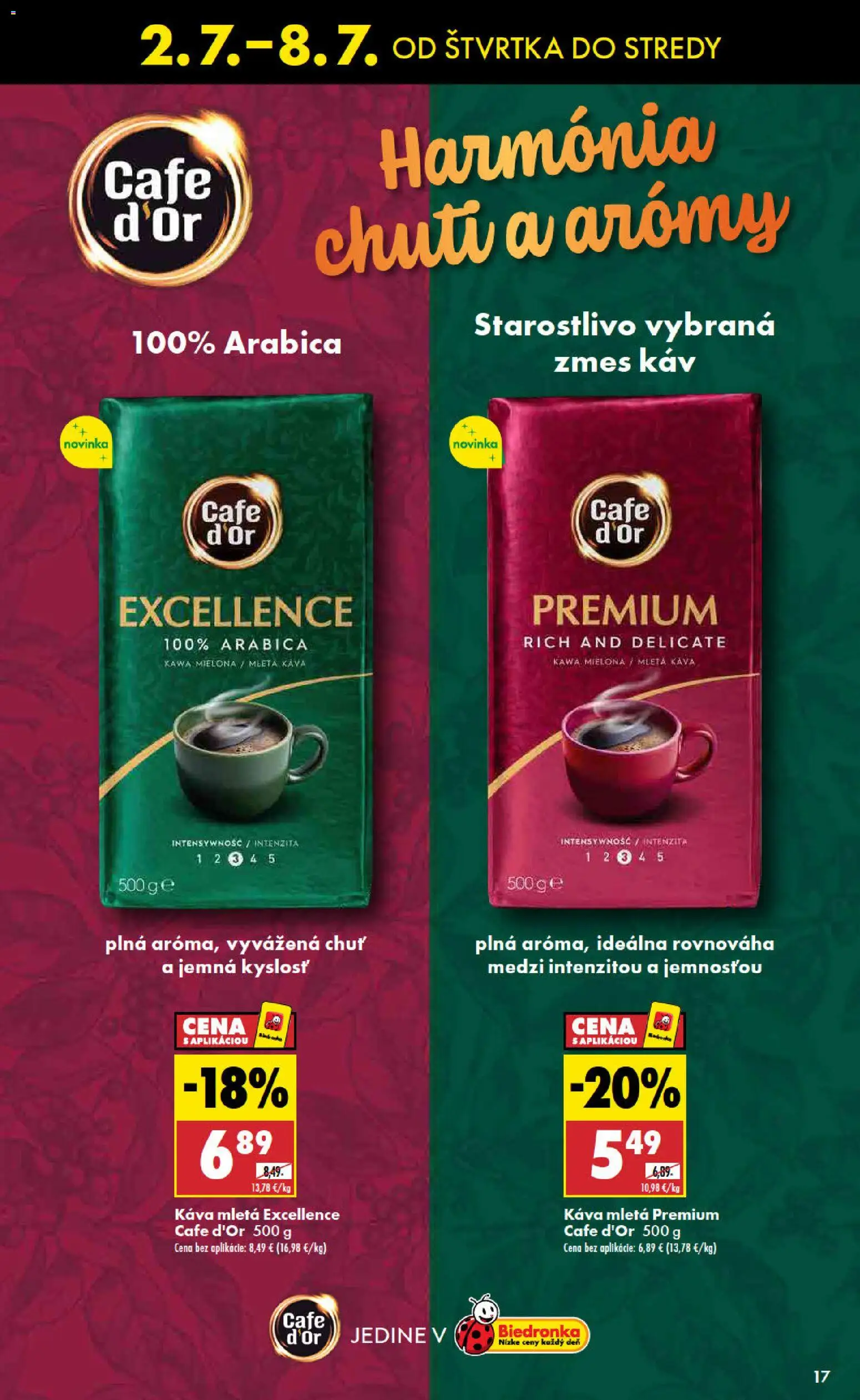 Nové Biedronka akcie – leták je platný od 02.07.2026 | Strana: 17 | Produkty: Káva