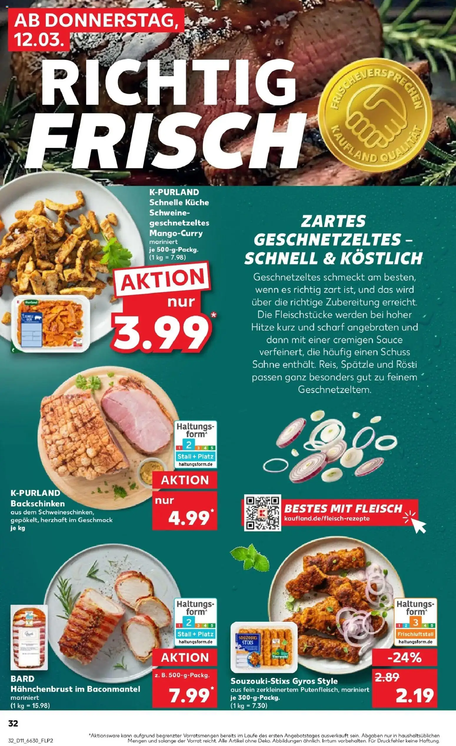 Kaufland Prospekt Iserlohn	 – gültig ab 09.03.2026 | Seite: 44 | Produkte: Küche, Gyros, Sahne, Hahnchenbrust