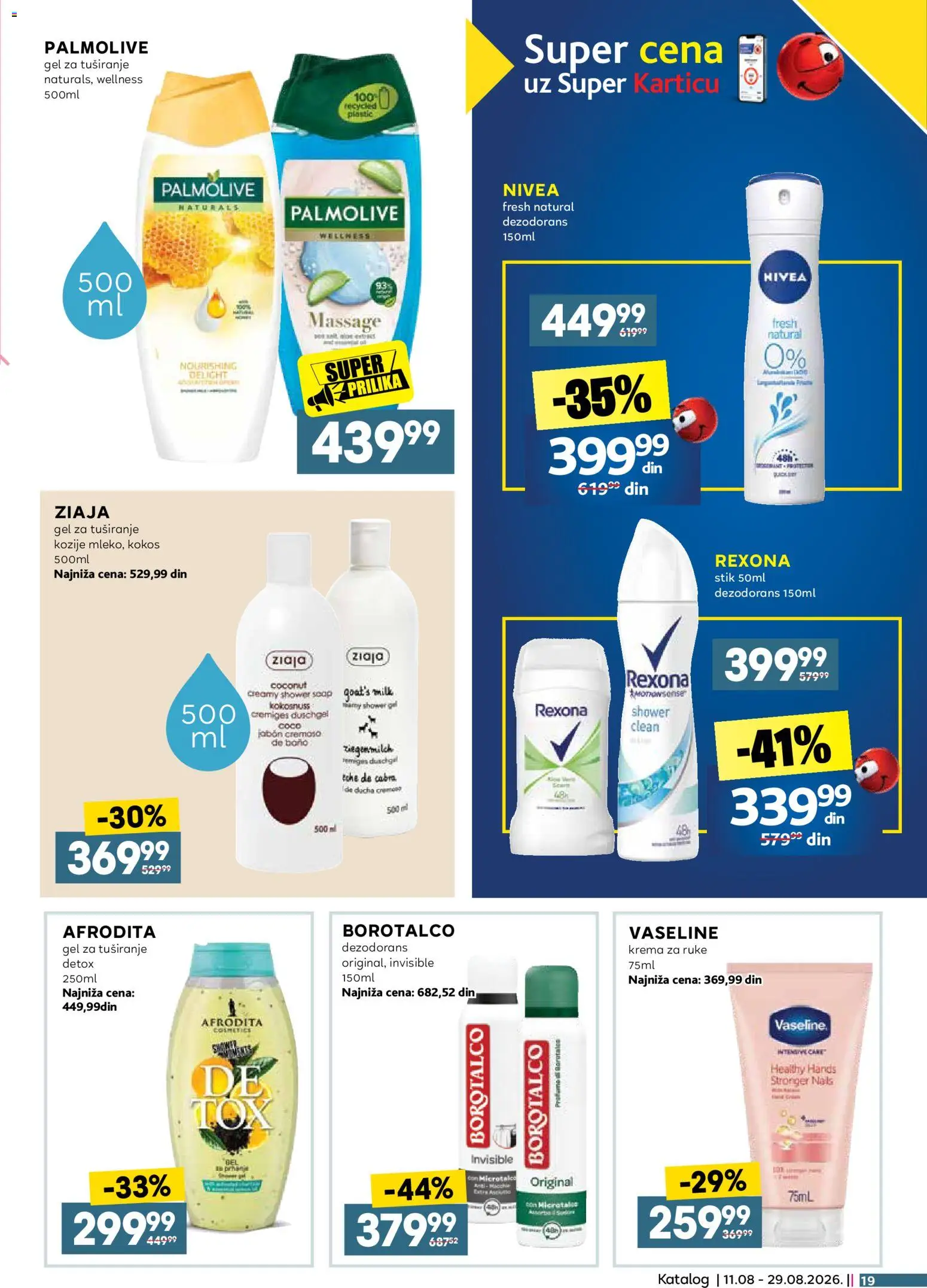 Roda katalog - važi od 11.08.2026 | Strana: 19 | Proizvode: Kokos, Krema, Dezodorans, Borotalco