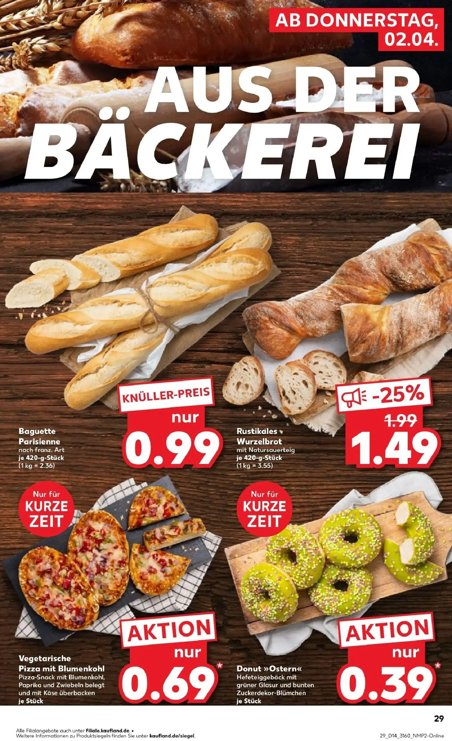 Kaufland Prospekt Seelow	 – gültig ab 02.04.2026 | Seite: 29 | Produkte: Baguette, Zwiebeln, Paprika, Blumenkohl