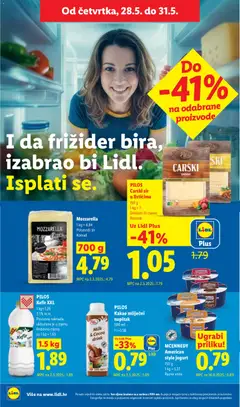 Mozzarella, Polutvrdi sir Komad - Pregled kataloga iz trgovine Lidl, vrijedi od 25.05.2026 | Stranica: 54