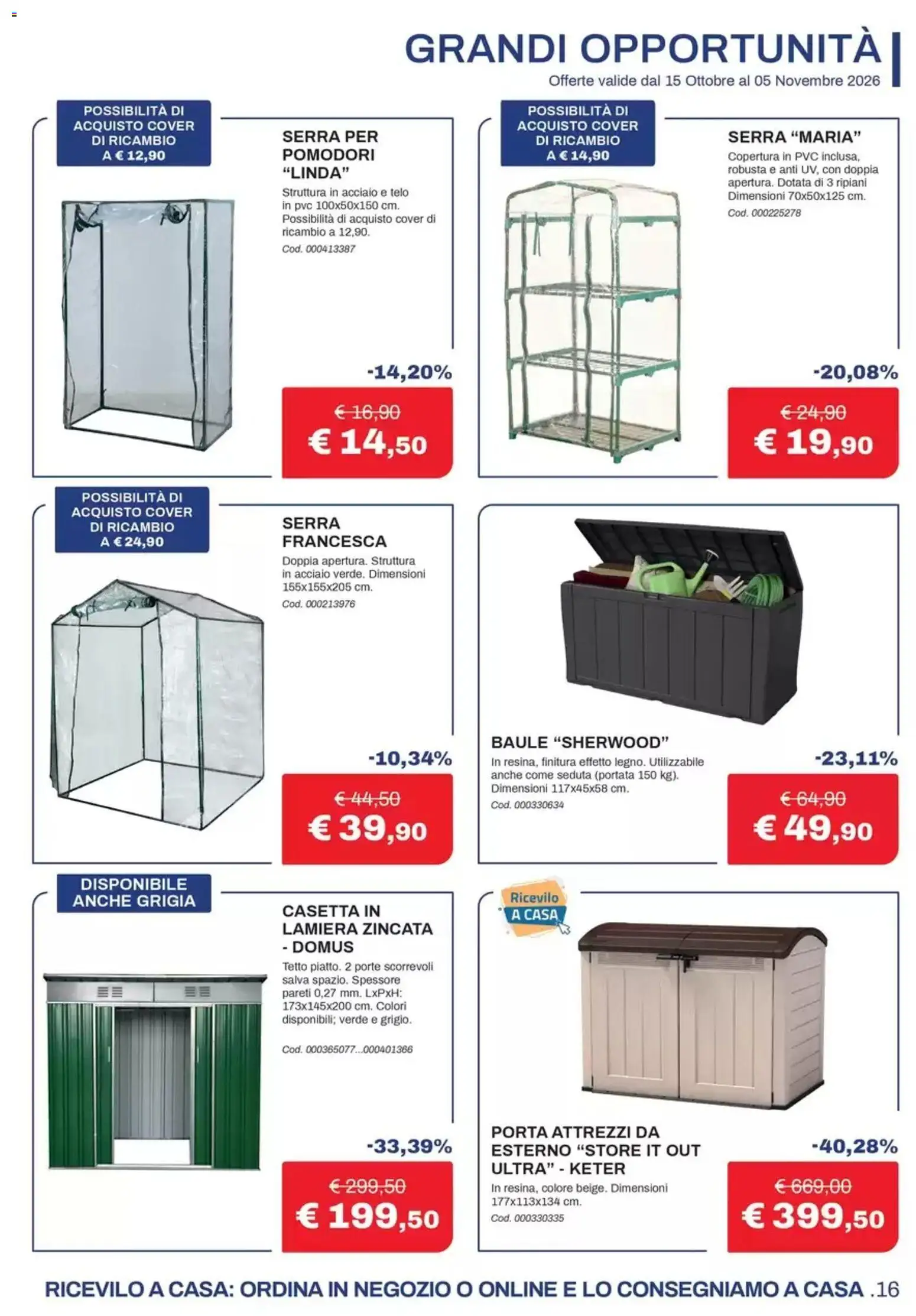 Volantino Eurobrico del 15/10/2026 | Pagina: 16 | Prodotti: Porta, Pomodori, Baule