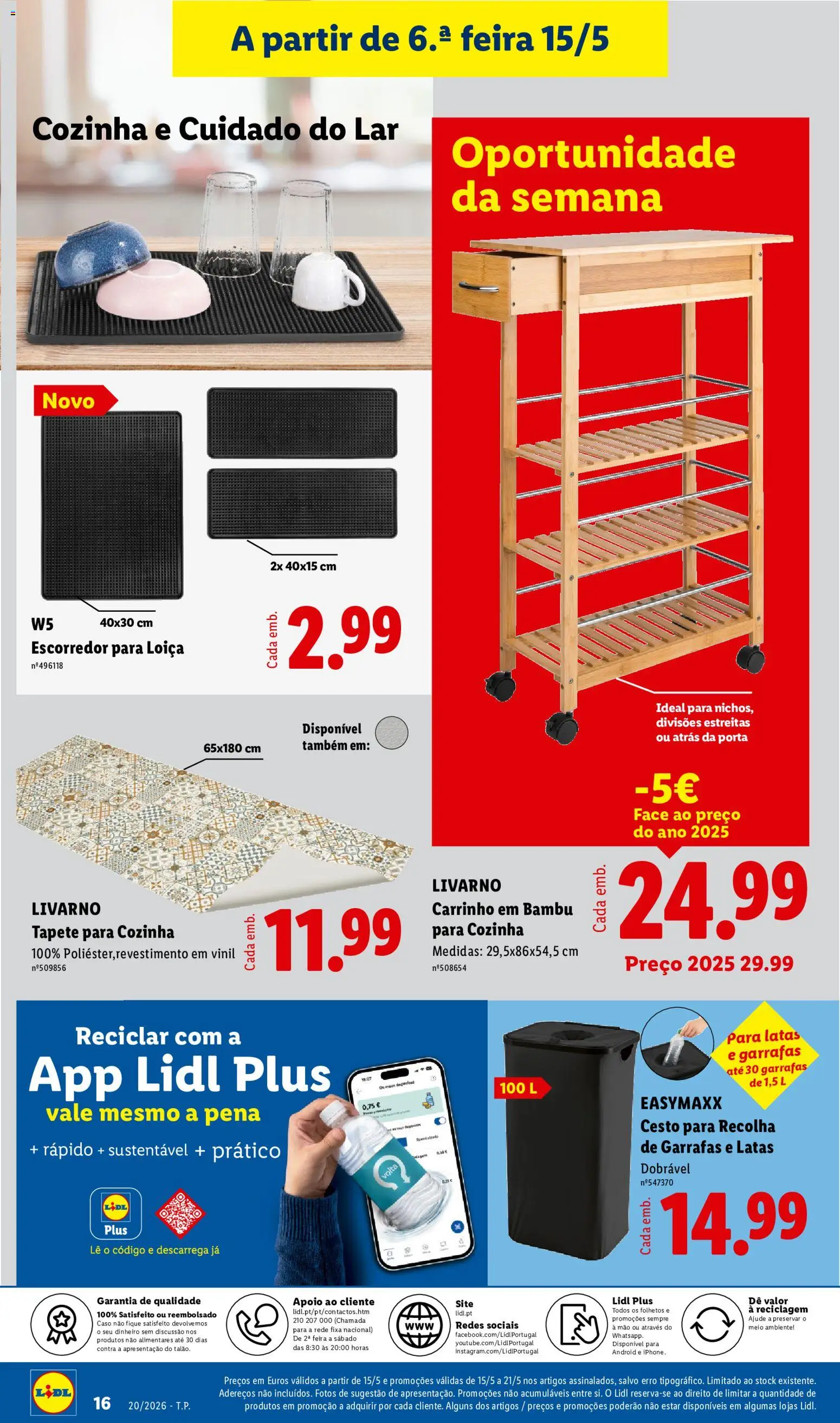 Lidl Novidades │ válido de 11.05.2026 | Página: 16 | Produtos: Escorredor, Porta, Tapete
