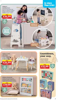Preview of Weekly offers Aldi valid from 05/10/2026 | Page: 19 | Products: Table, Advent calendar, Step stool