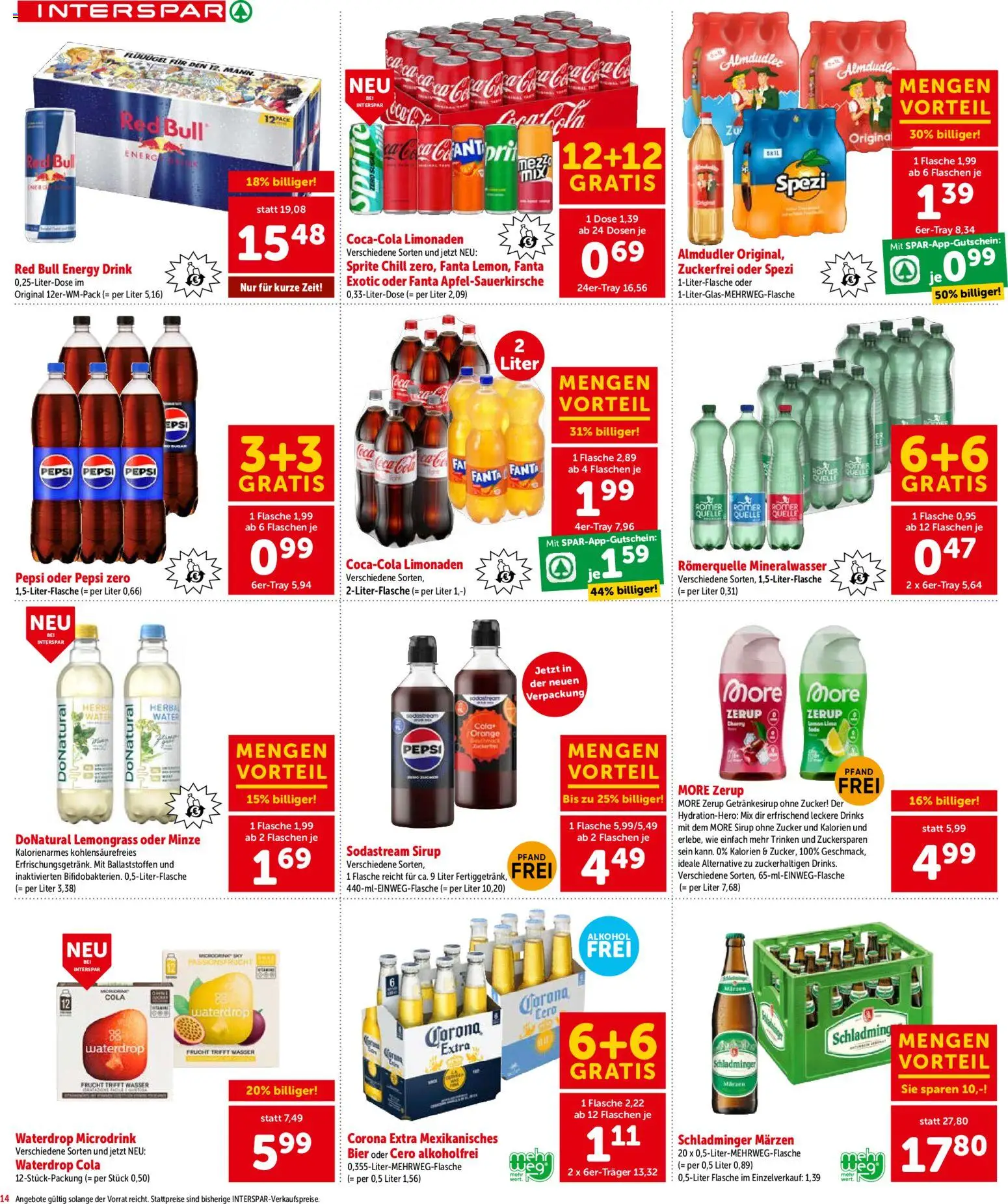Interspar - Steiermark gültig ab 03.06.2026 | Seite: 14 | Produkte: Wasser, Zucker, Bier