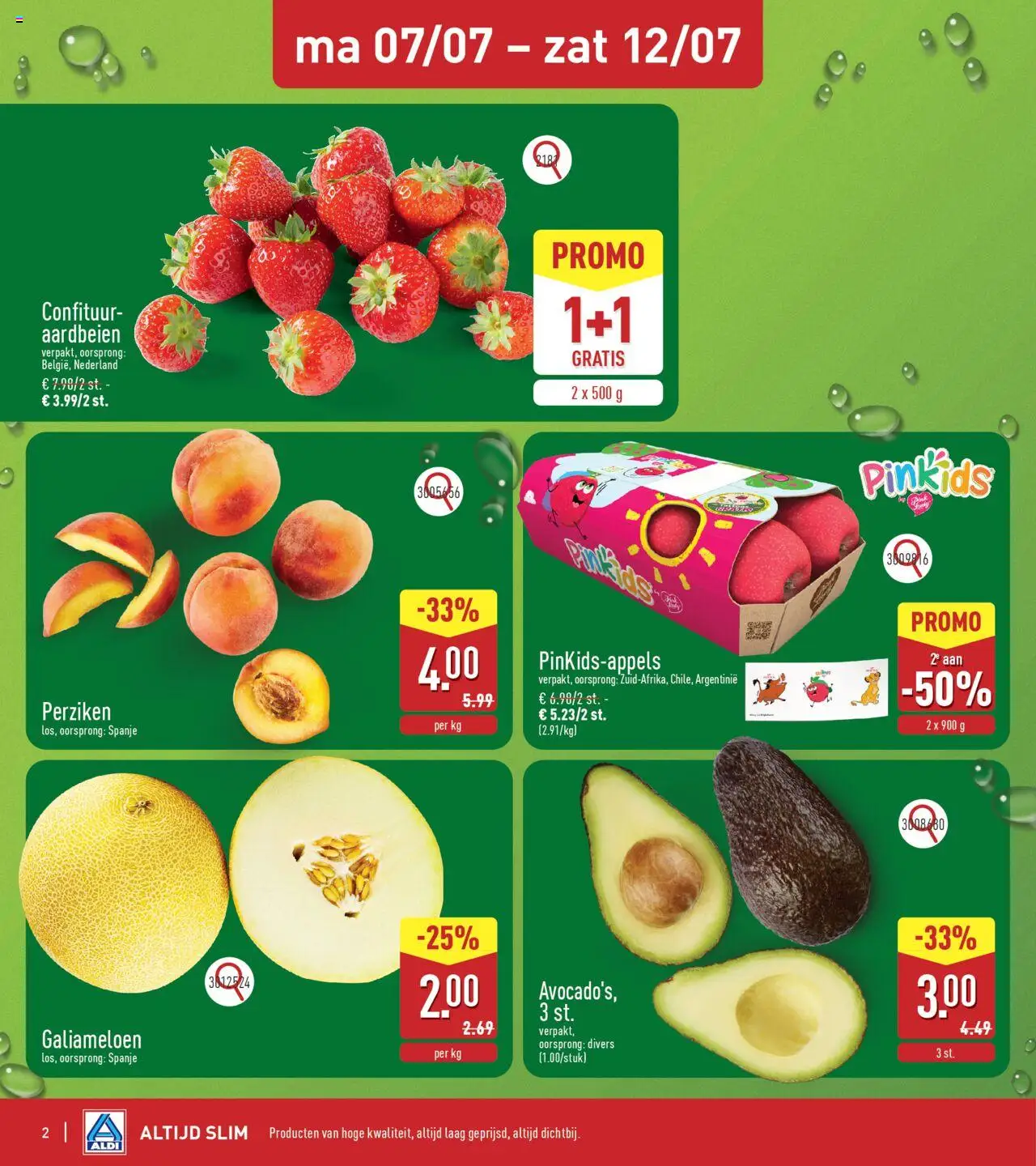 {H1} | Pagina: 2 | Producten: Aardbeien, Perziken