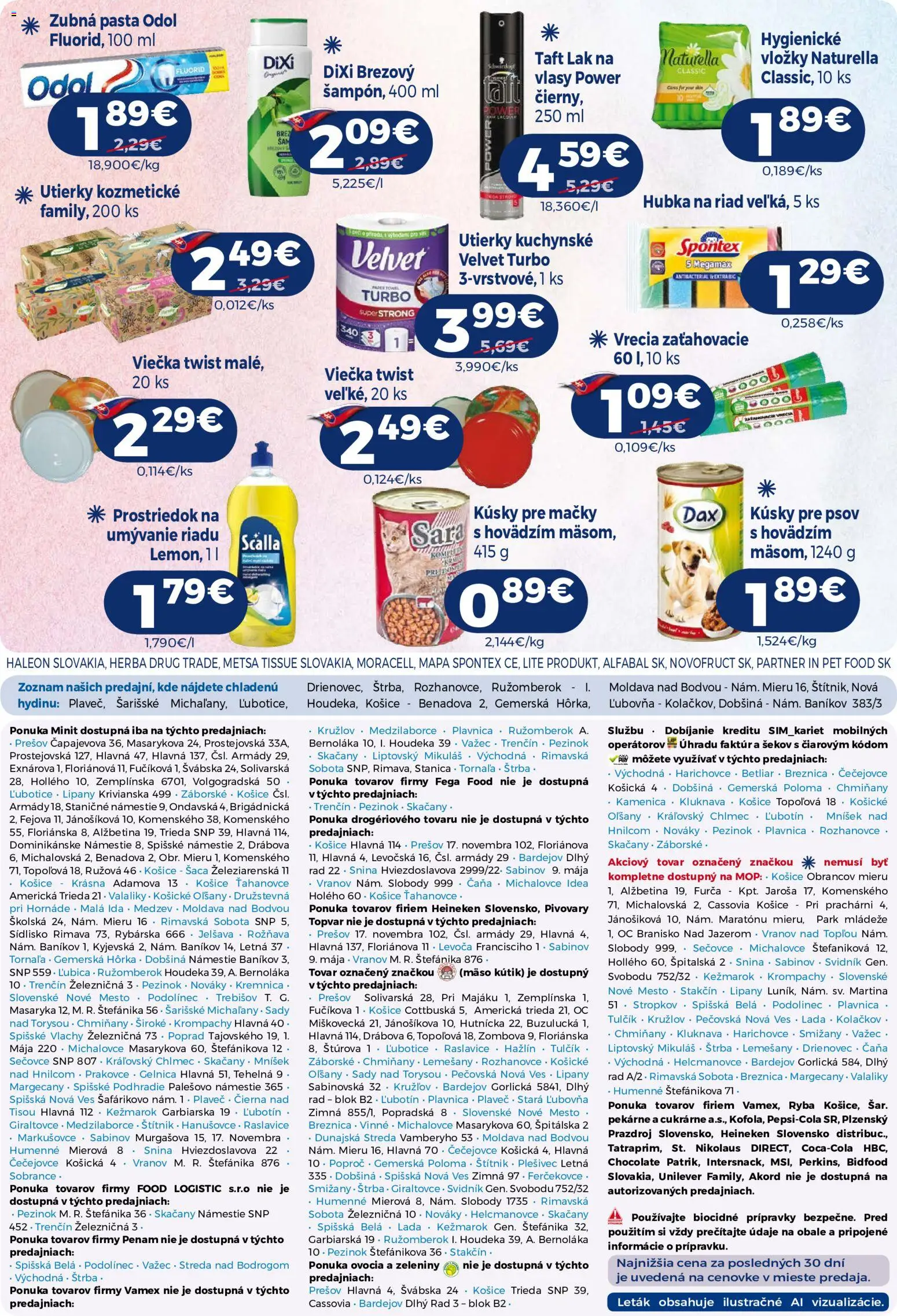 Nové Milk Agro akcie – leták je platný od 02.09.2026 | Strana: 15 | Produkty: Lak na vlasy, Ryba, Heineken, Utierky