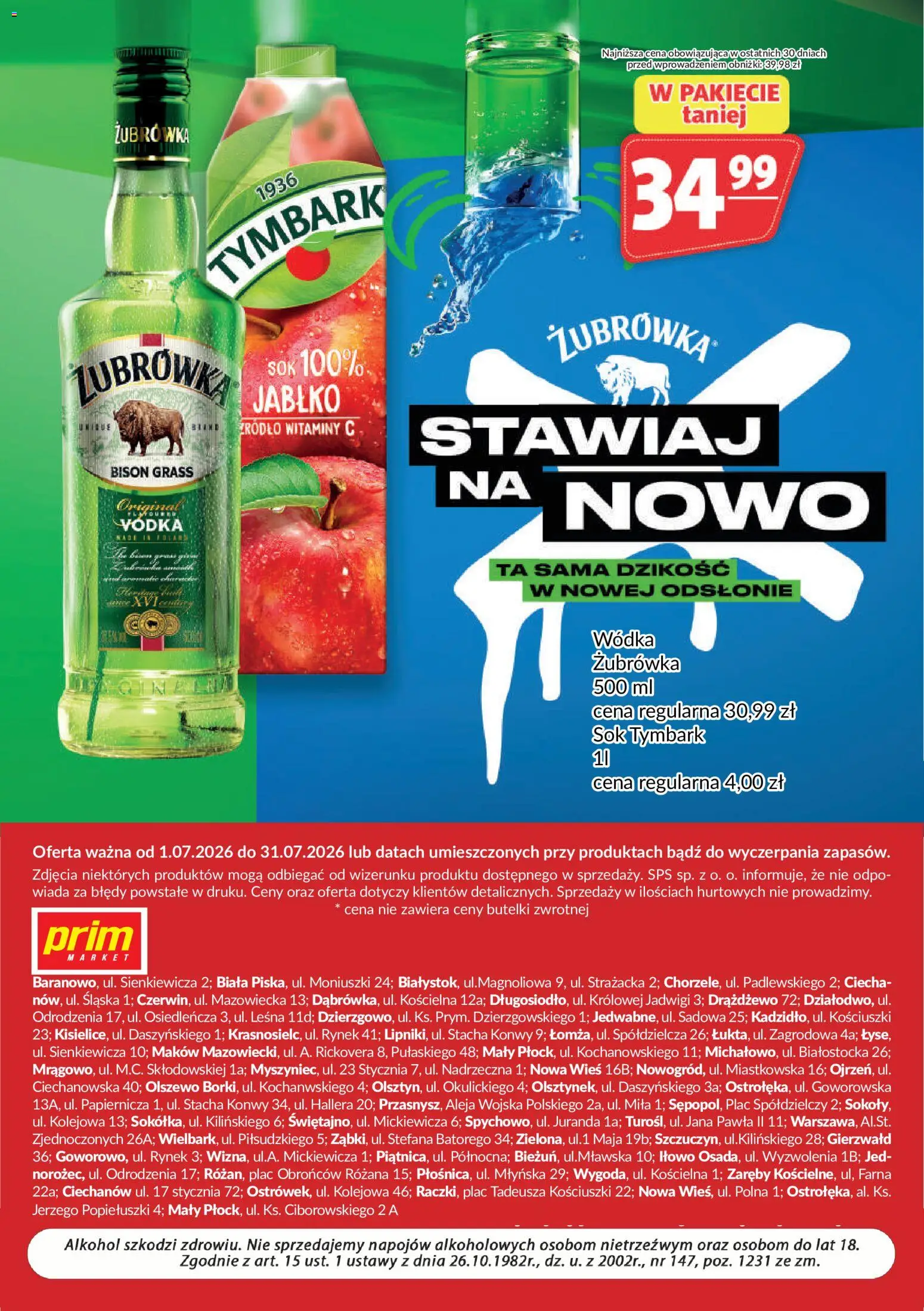 Prim Market gazetka - Oferta alkoholowa od 01.07.2026 | Strona: 8 | Produkty: Żubrówka, Vodka, Sok, Wódka