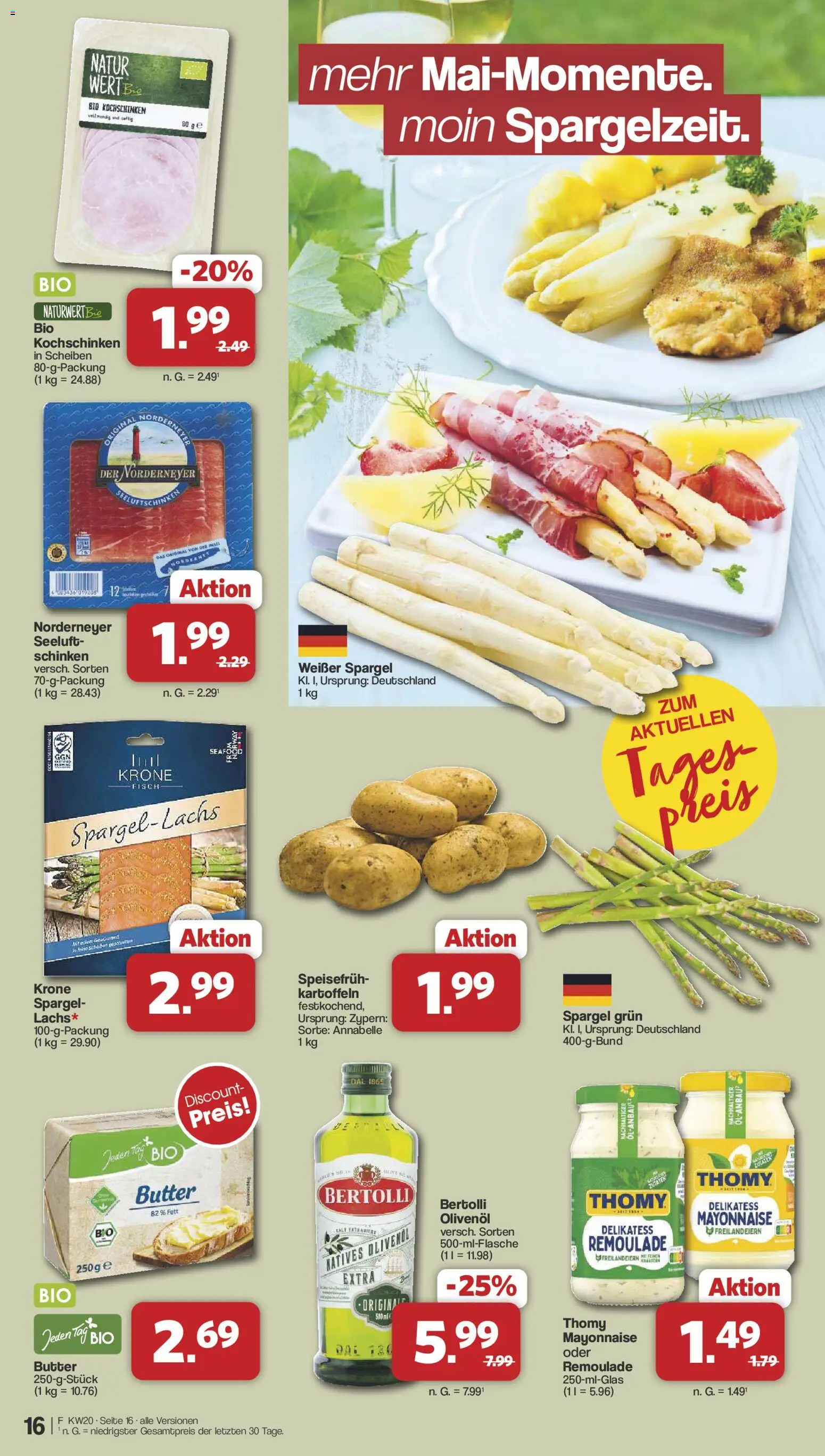 Famila Nordwest Prospekt 	 – gültig ab 11.05.2026 | Seite: 16 | Produkte: Butter, Kartoffeln, Mayonnaise, Schinken