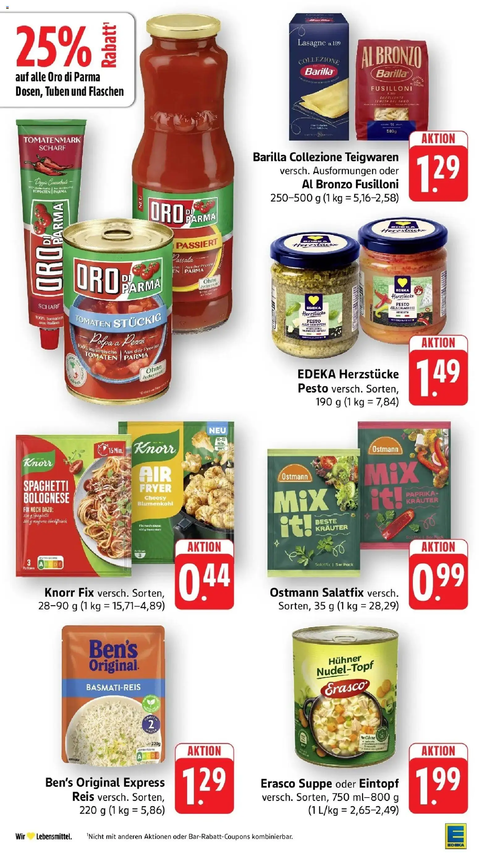 Edeka Prospekt Vaihingen-Kleinglattbach (ab 31.08.2026) » Angebote Online | Seite: 24 | Produkte: Knorr fix, Basmatireis, Knorr, Oro di parma