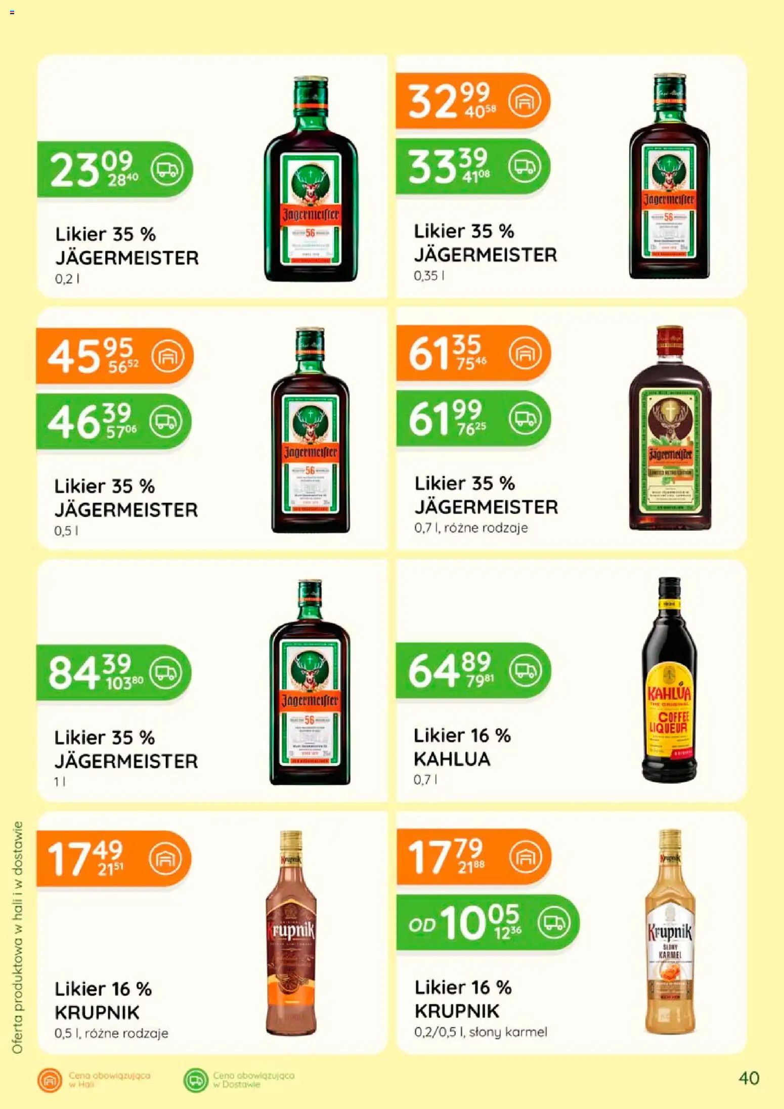 Eurocash gazetka - Katalog Alkoholowy od 01.07.2026 | Strona: 40 | Produkty: Krupnik słony karmel, Jagermeister, Kahlua