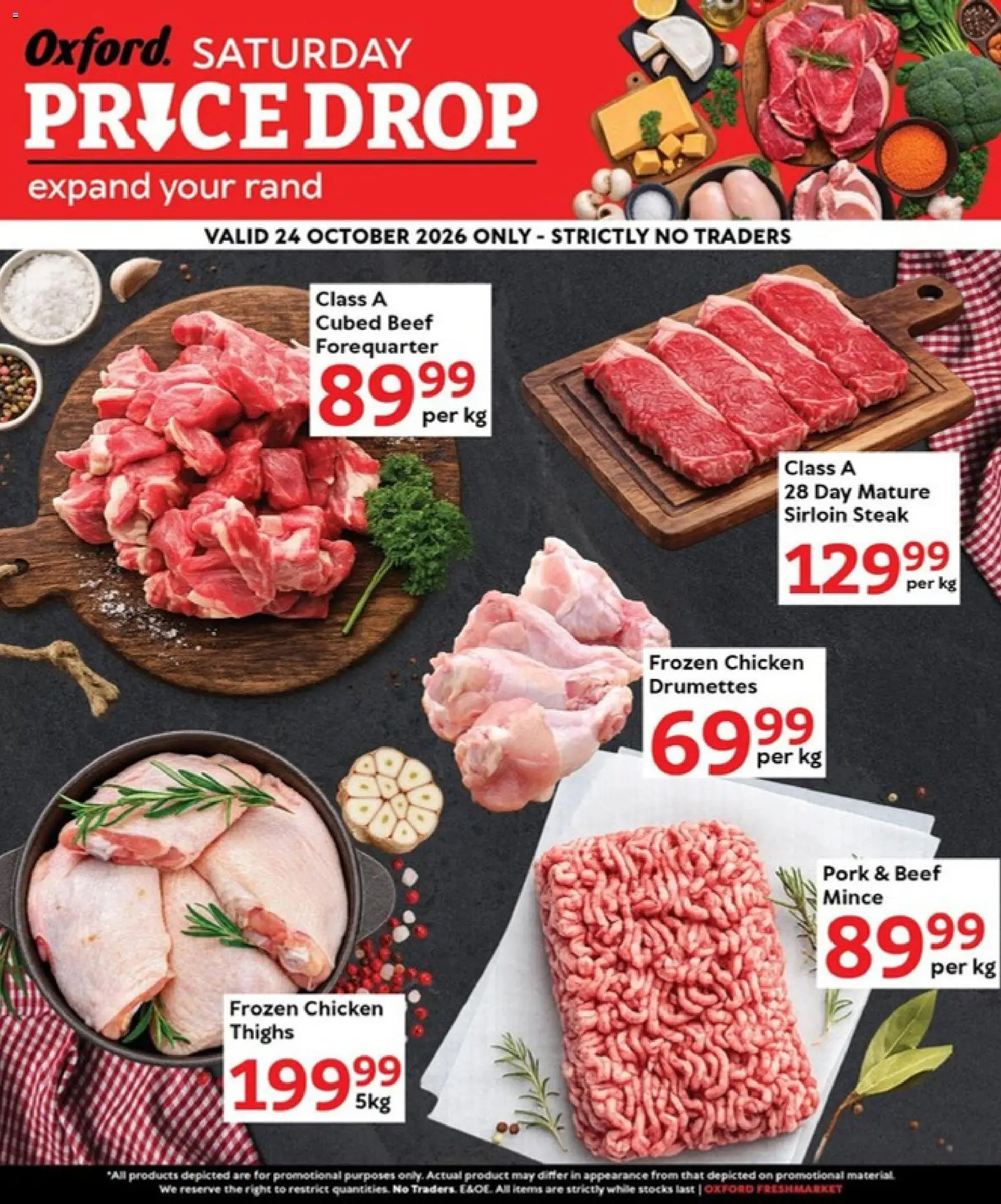 New Oxford Freshmarket catalogue – valid from 24/10/2026 | Page: 1 | Products: Steak, Pork, Thighs, Beef
