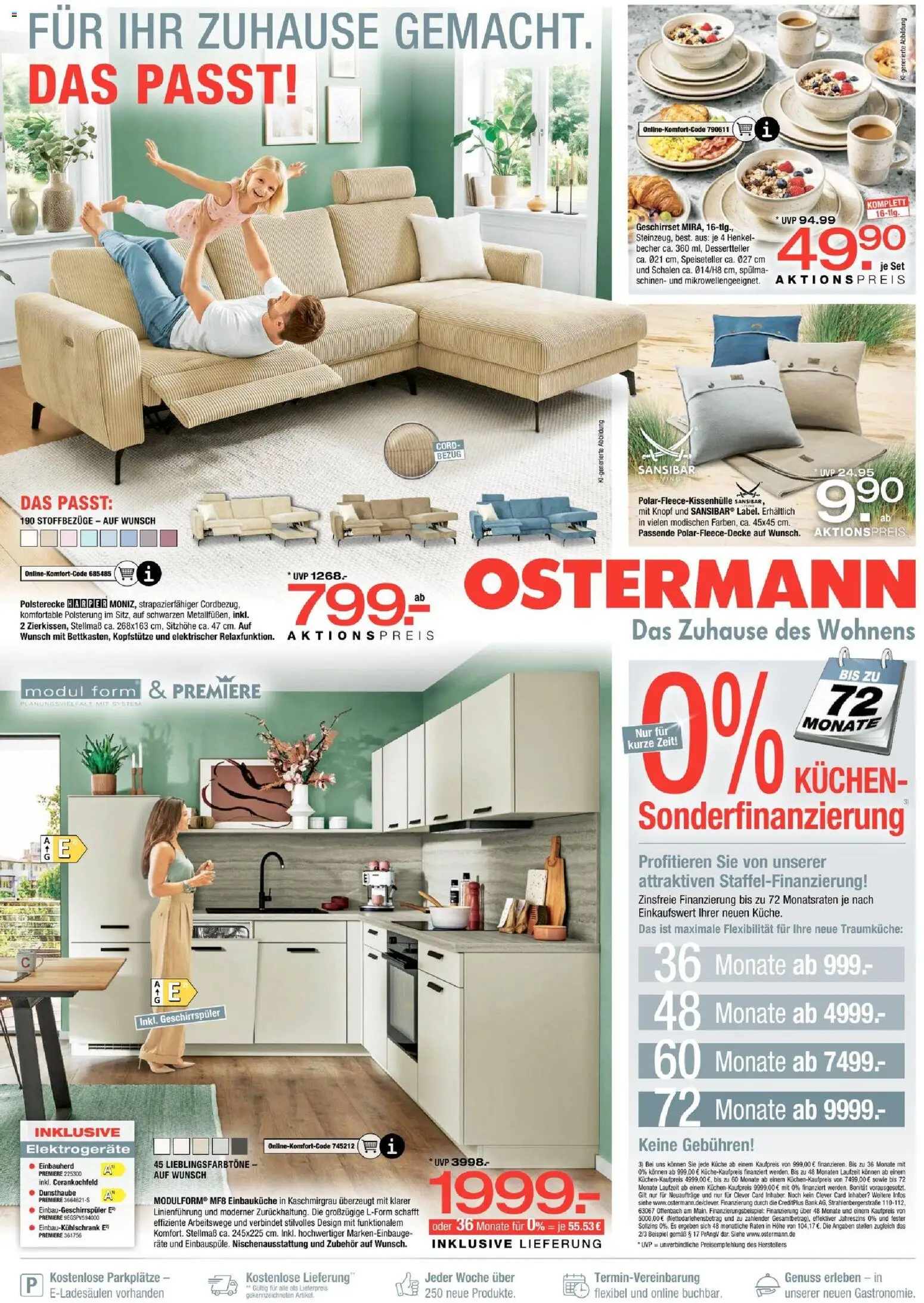 Ostermann Prospekt – gültig ab 29.08.2026 | Seite: 1 | Produkte: Geschirrspüler, Einbauküche, Küche, Kuchen