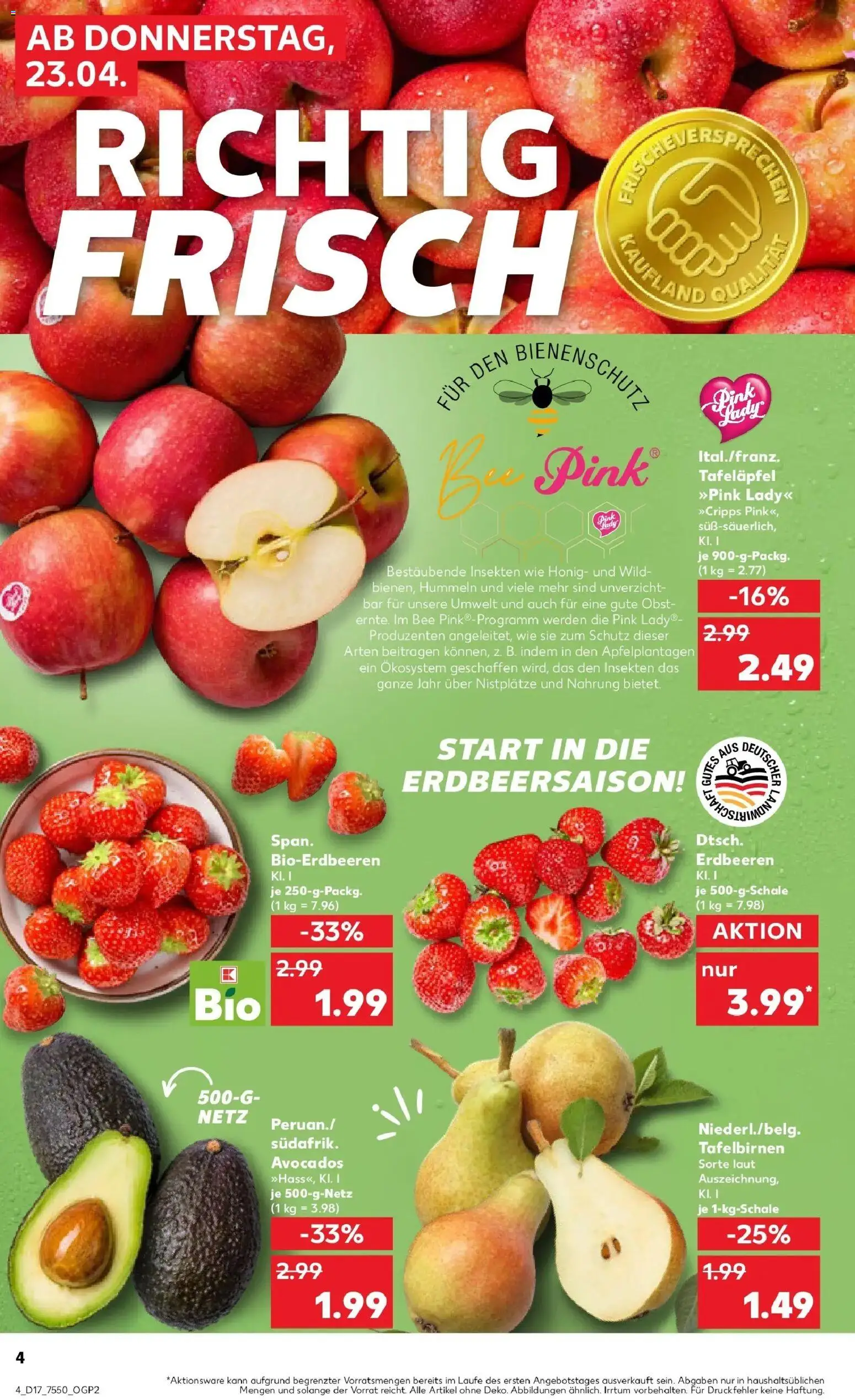 Kaufland Prospekt Ettlingen	 – gültig ab 20.04.2026 | Seite: 16 | Produkte: Apple, Avocado, Obst, Erdbeeren