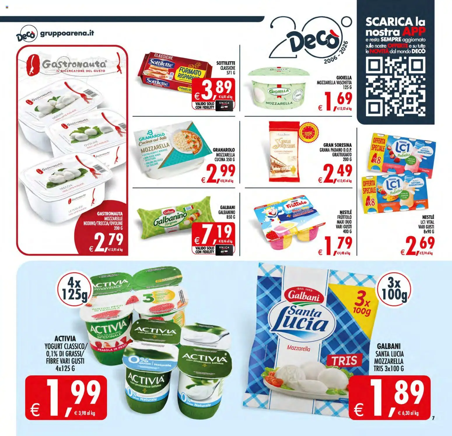Volantino Decò del 21/08/2026 | Pagina: 8 | Prodotti: Yogurt, Mozzarella, Grana Padano